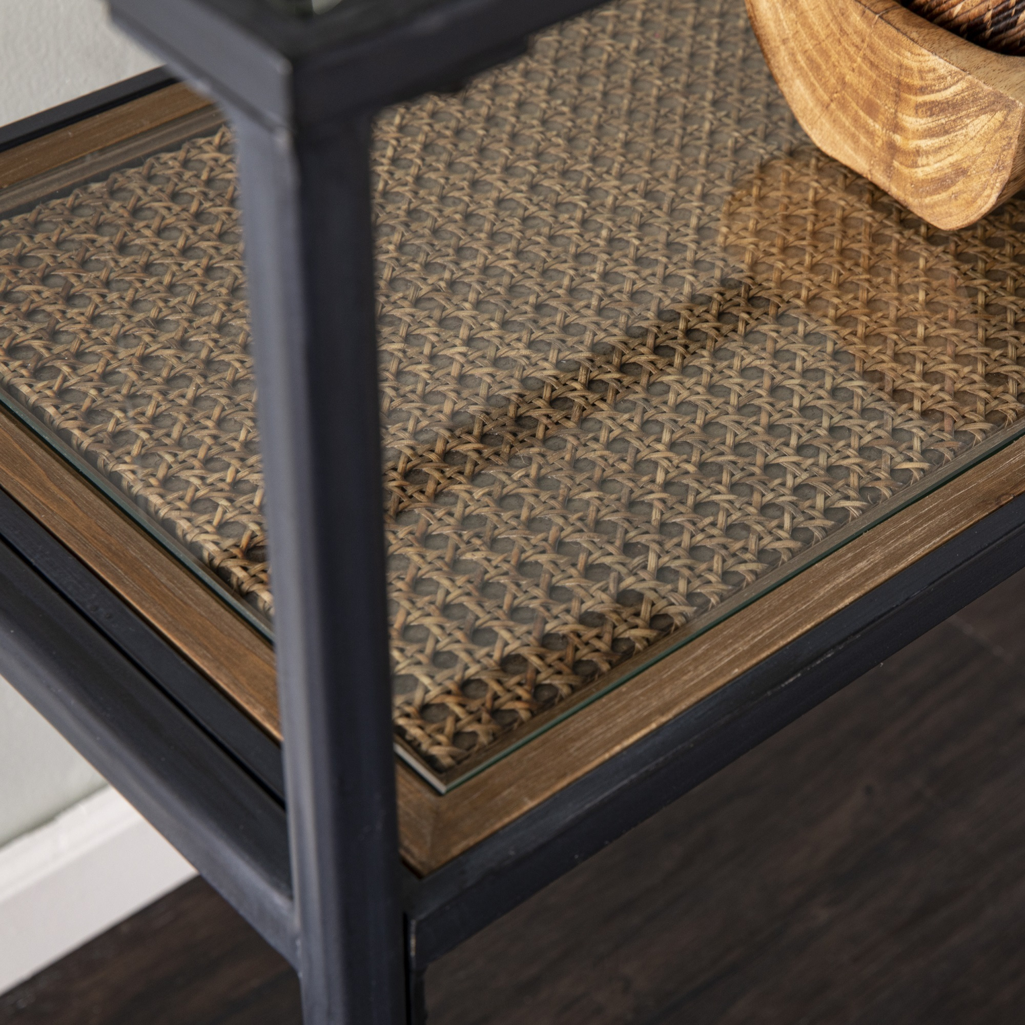 Bladeston Glass-Top Console Table