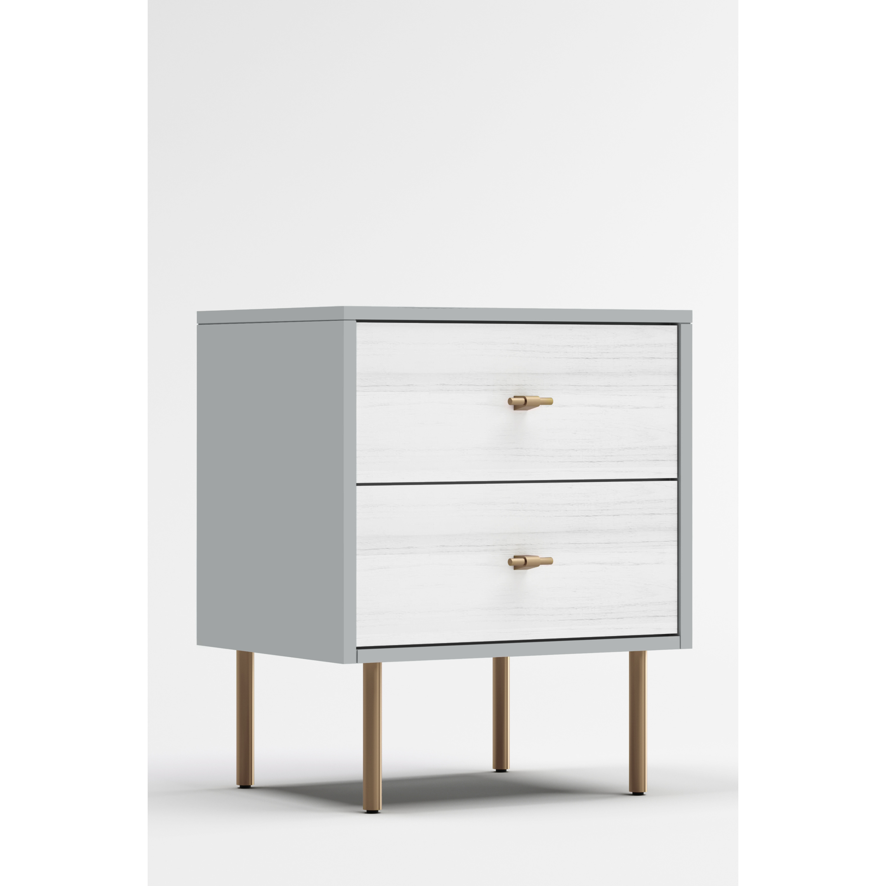Saige Nightstand - Weathered White/Gray