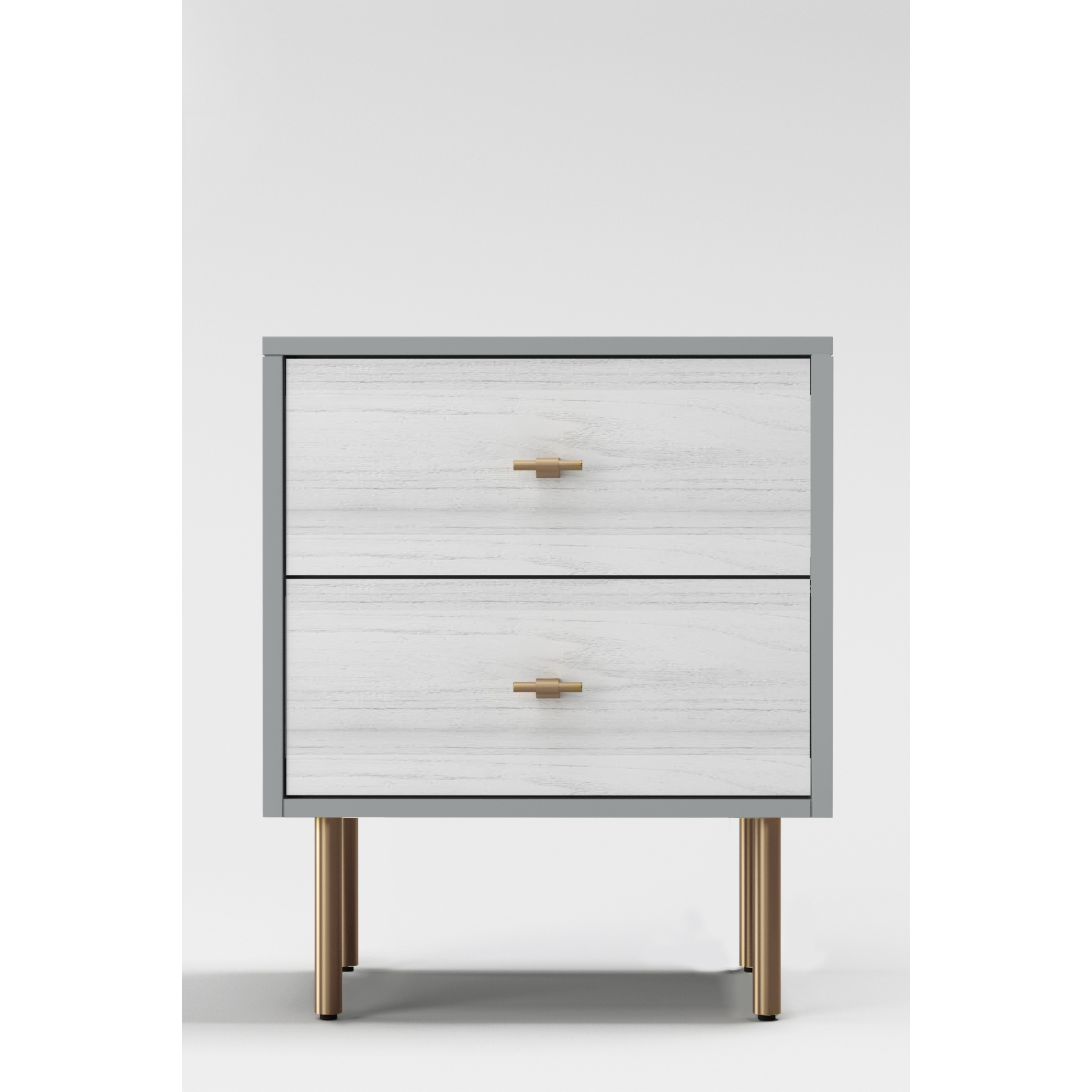 Saige Nightstand - Weathered White/Gray