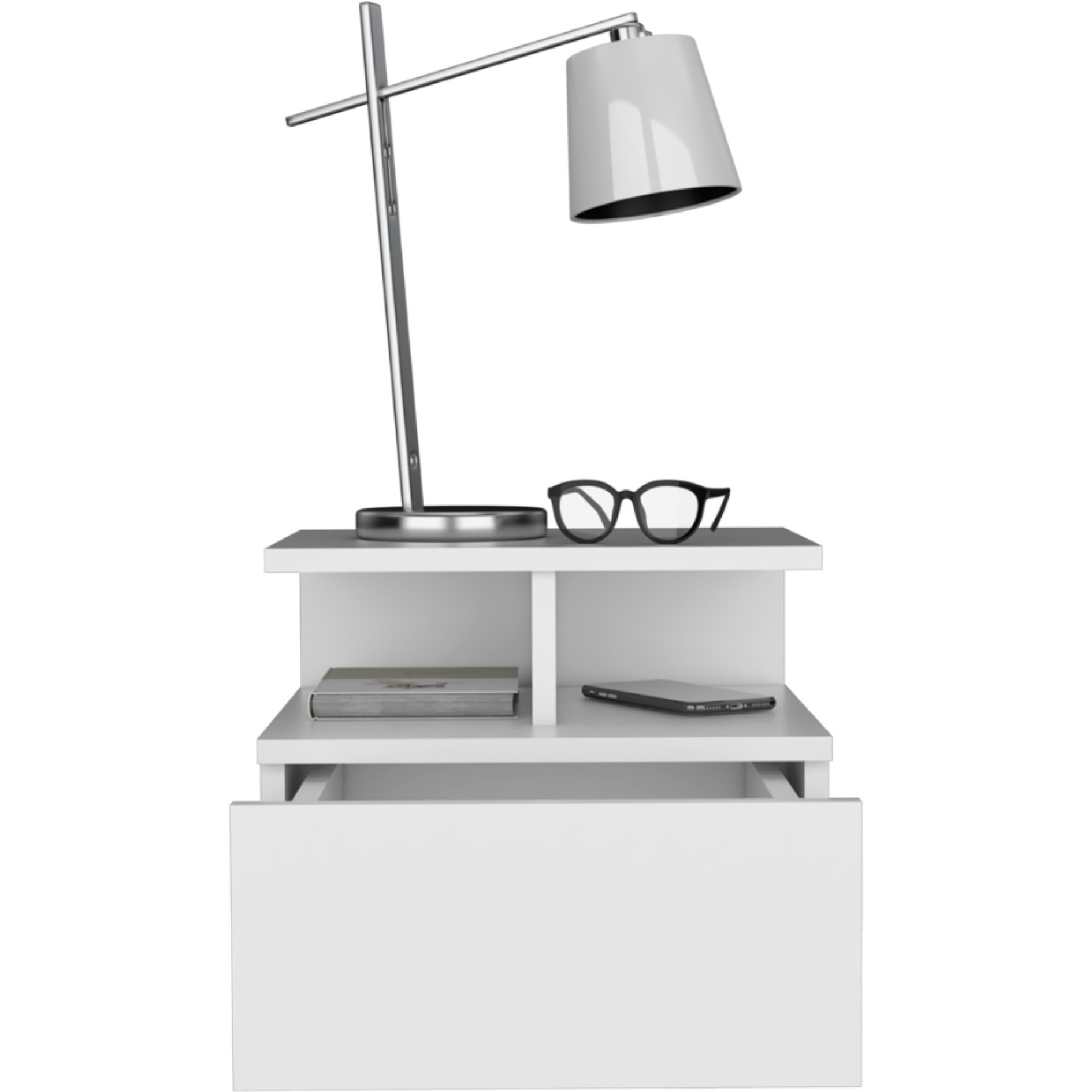Adele Floating Nightstand -Bedroom-White