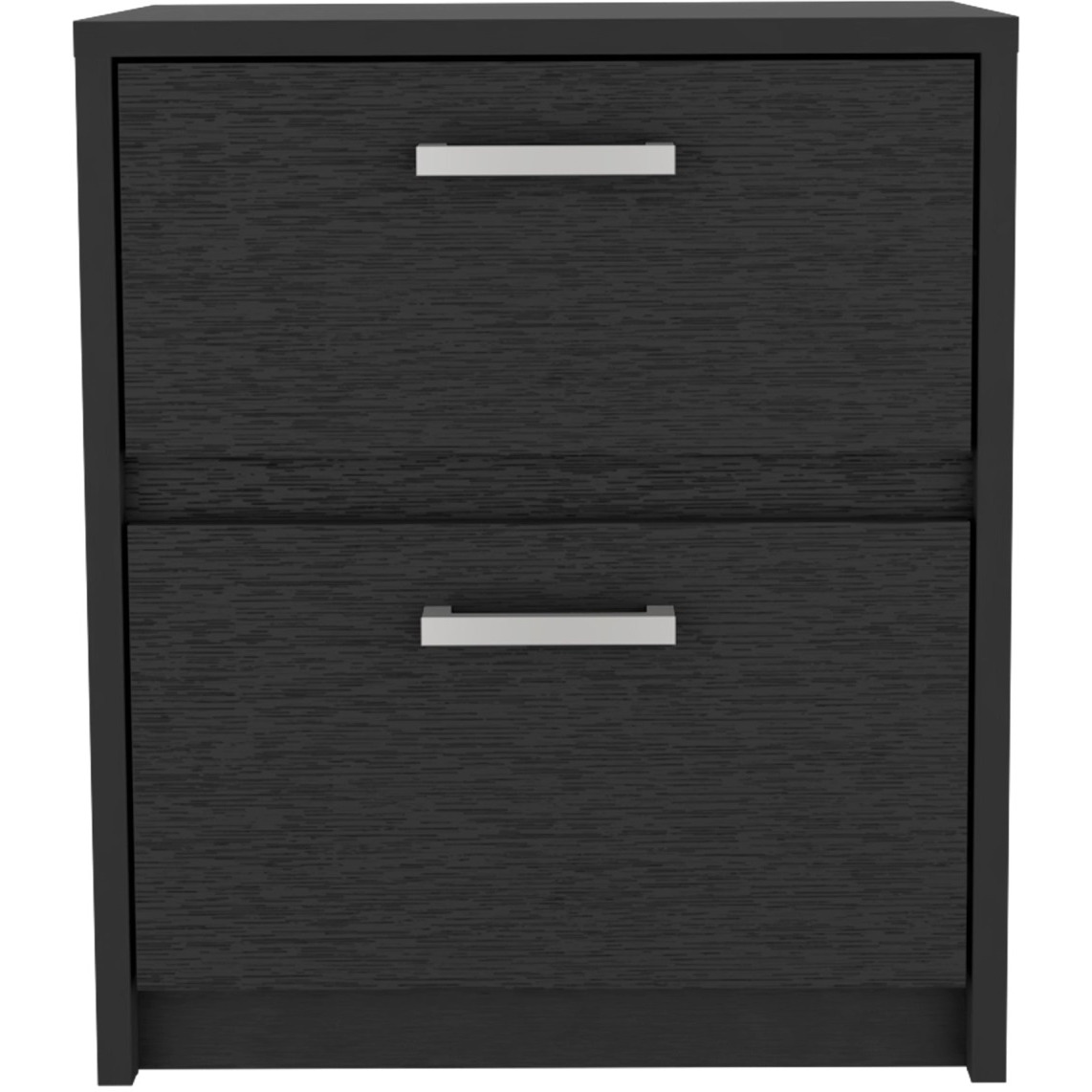 Trivor 2 Drawers Nightstand -Bedroom-Black