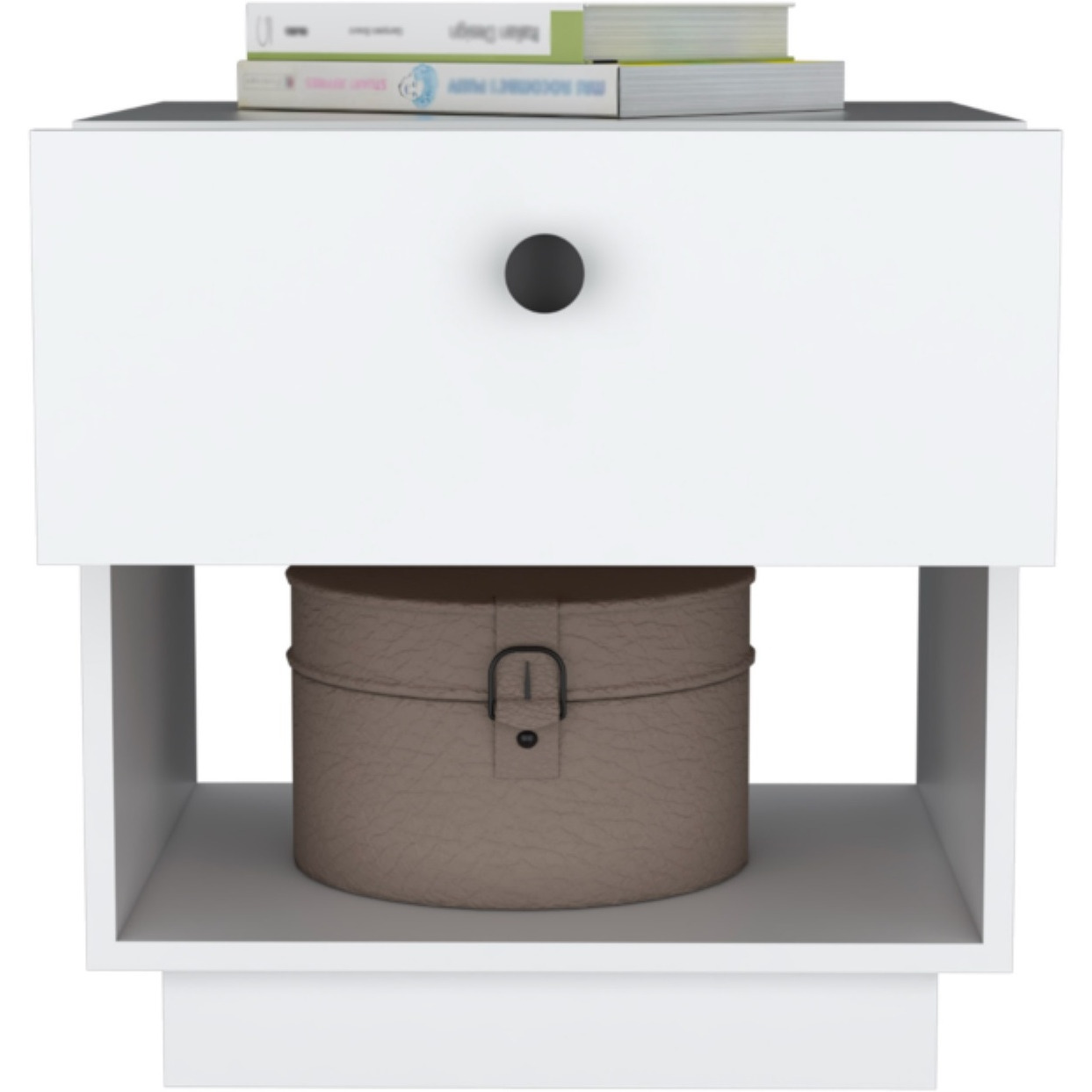 Paris 1 Drawer Nightstand -Bedroom-White