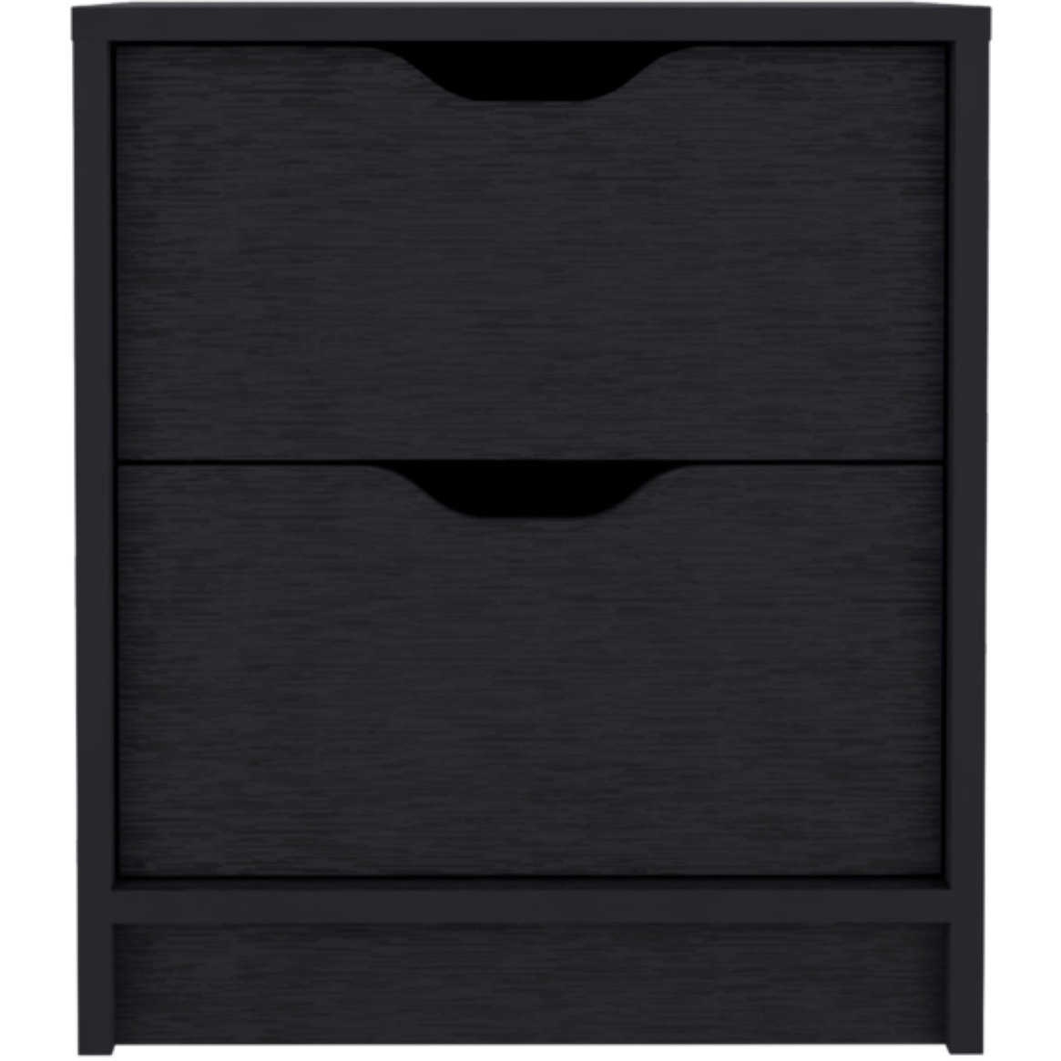 Basilea 2 Drawers Nightstand -Bedroom-Black