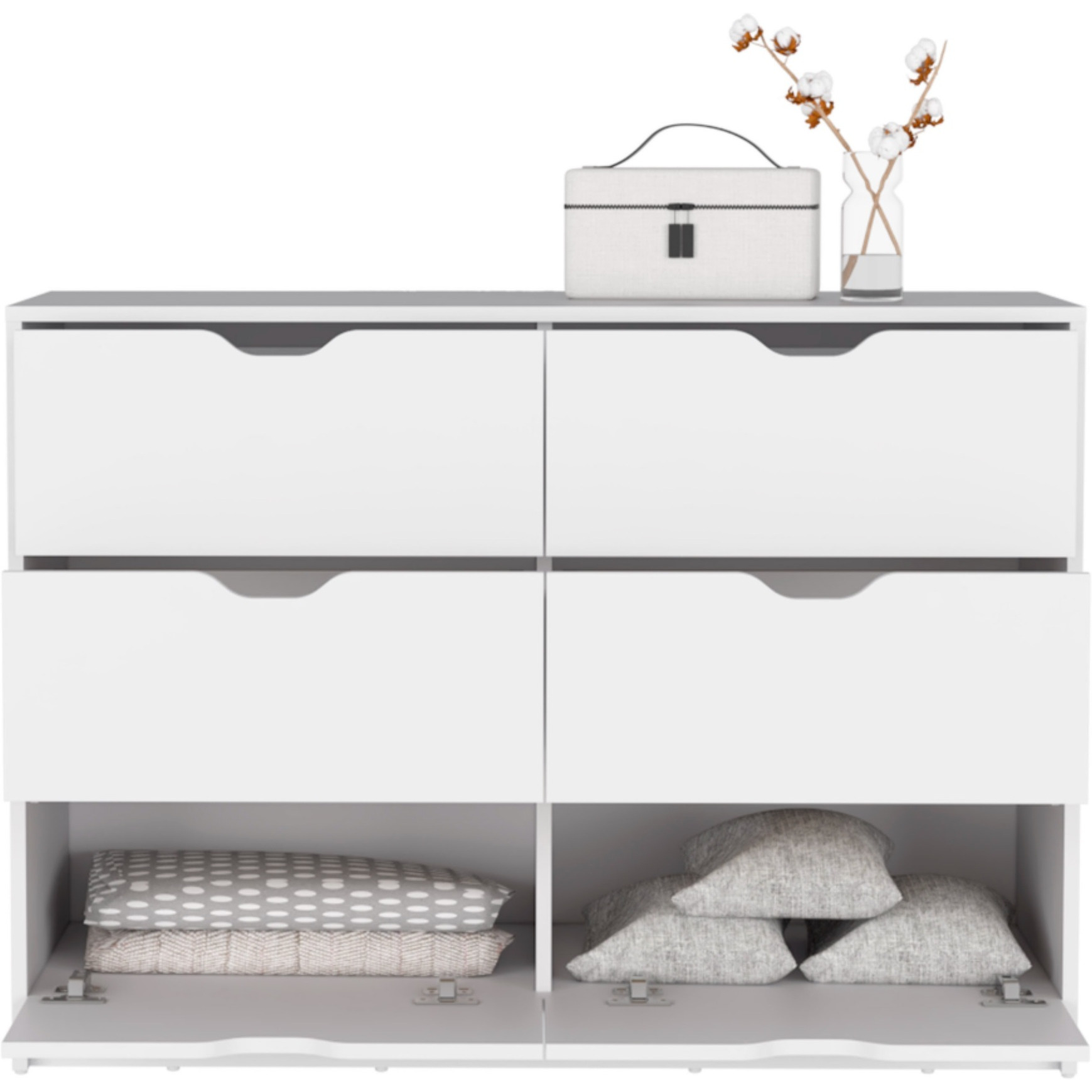 Basilea 4 Drawers Dresser -Bedroom-White