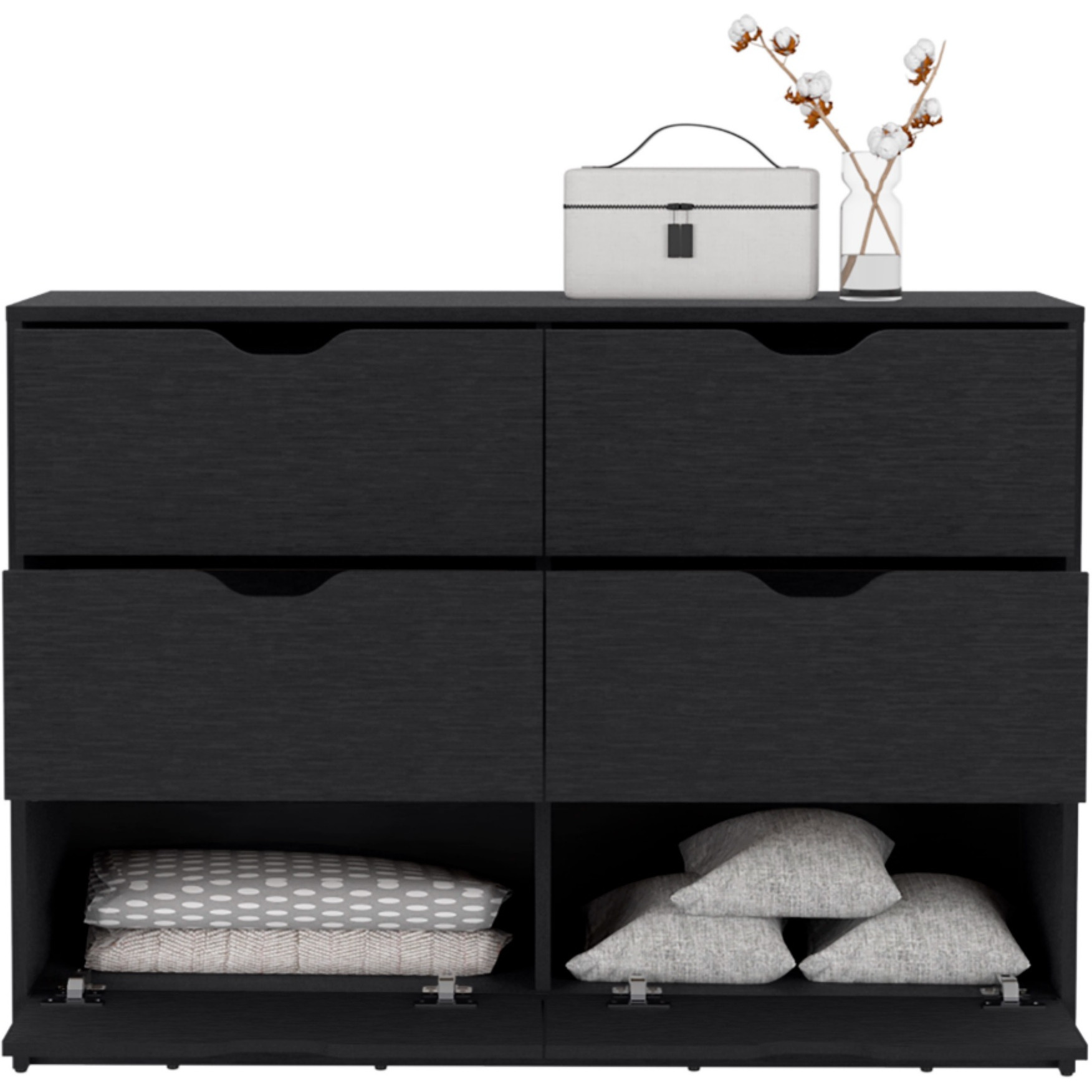 Basilea 4 Drawers Dresser -Bedroom-Black