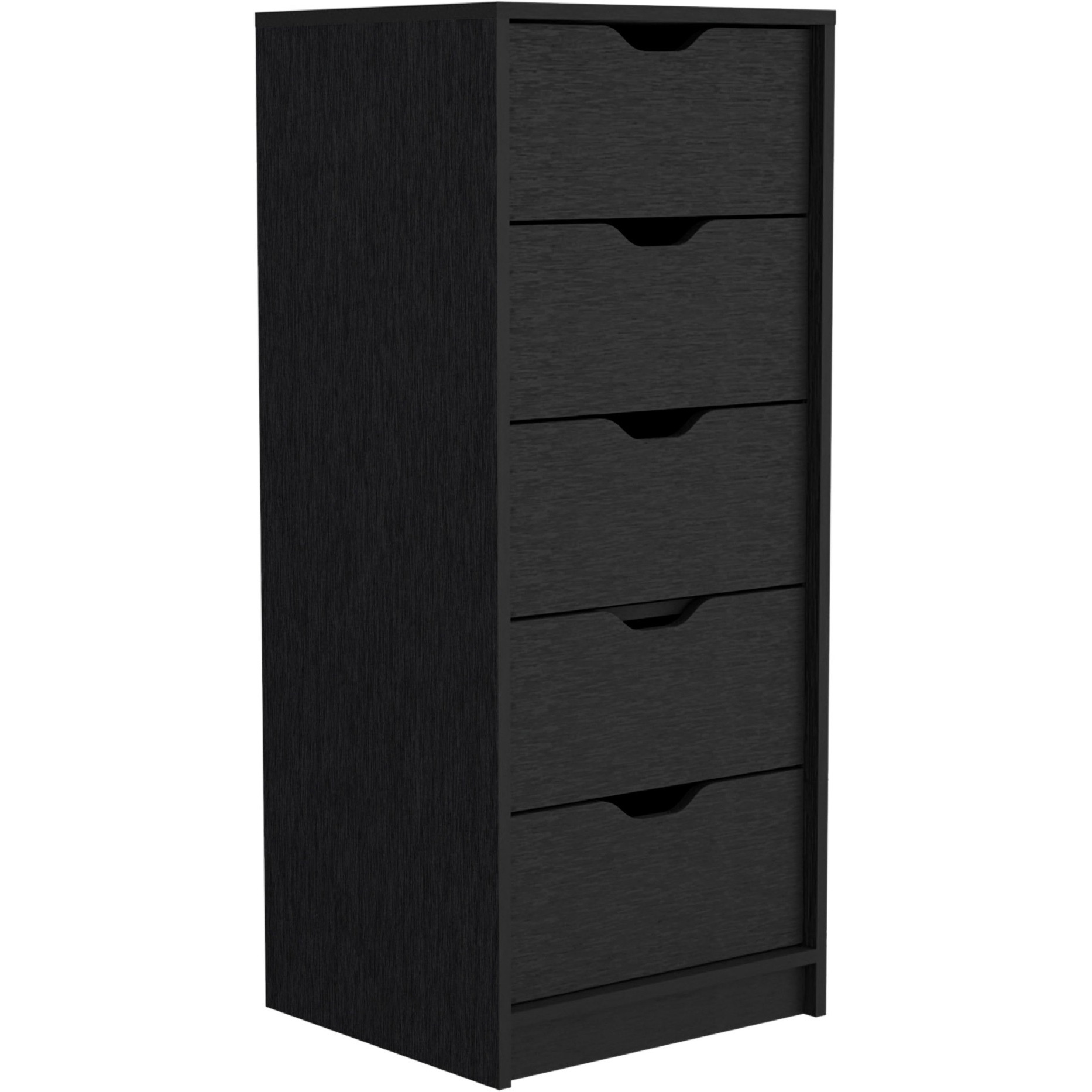 Basilea 5 Drawers Tall Dresser -Bedroom-Black