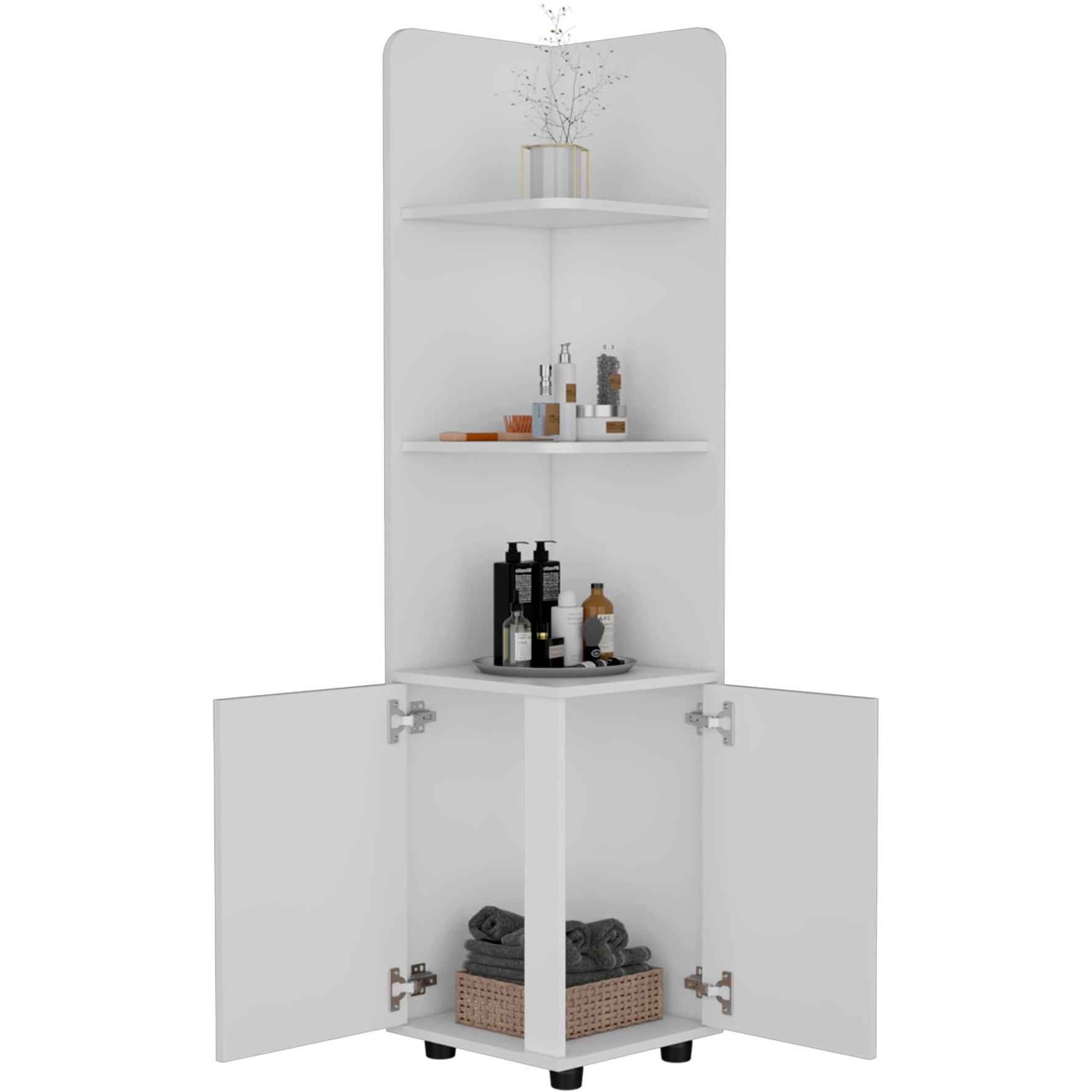 Malibu Freestanding Linen Cabinet -Bathroom -White