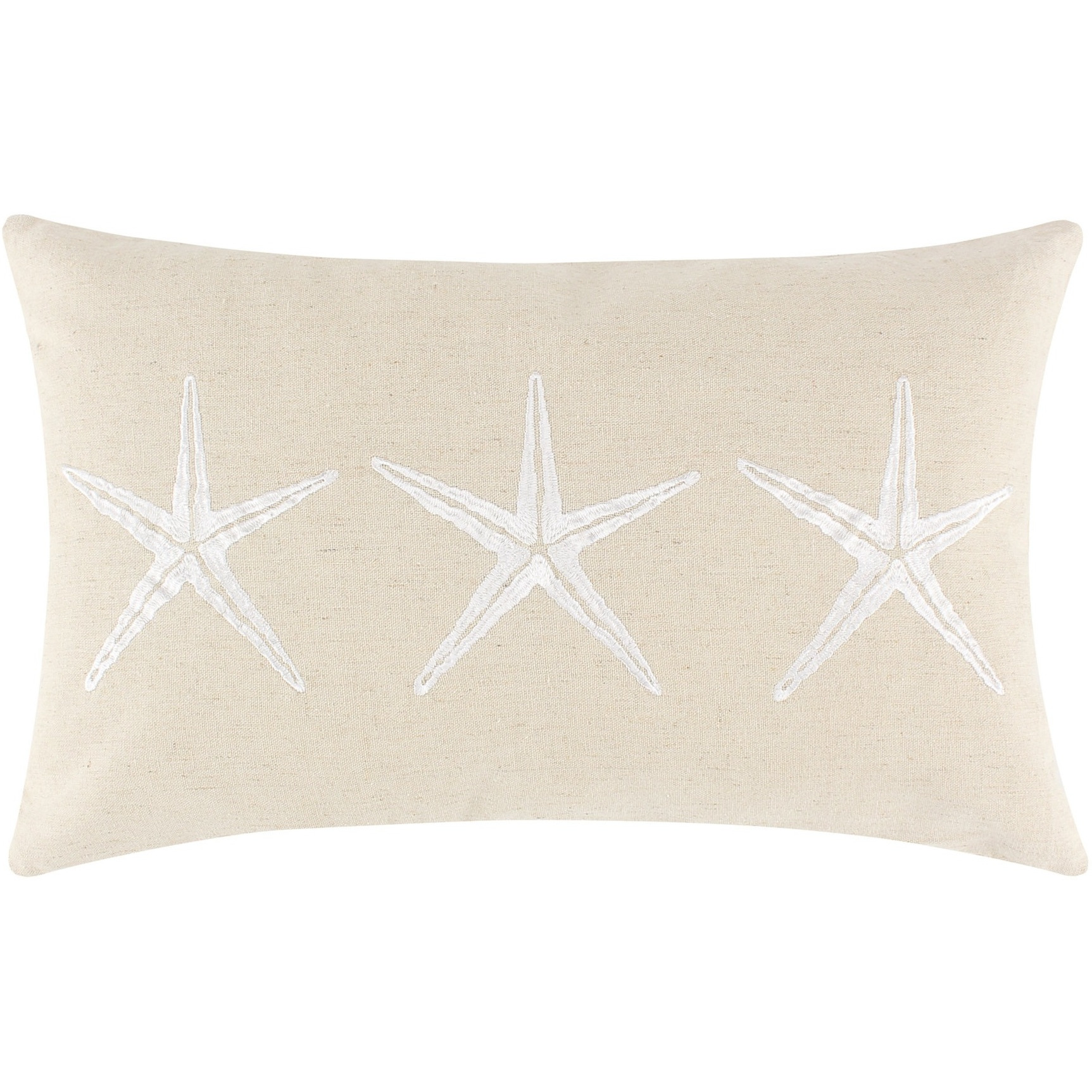 Set of 2 Decorative Throw Pillows, Seahorse and Starfish Polyester, Tassels