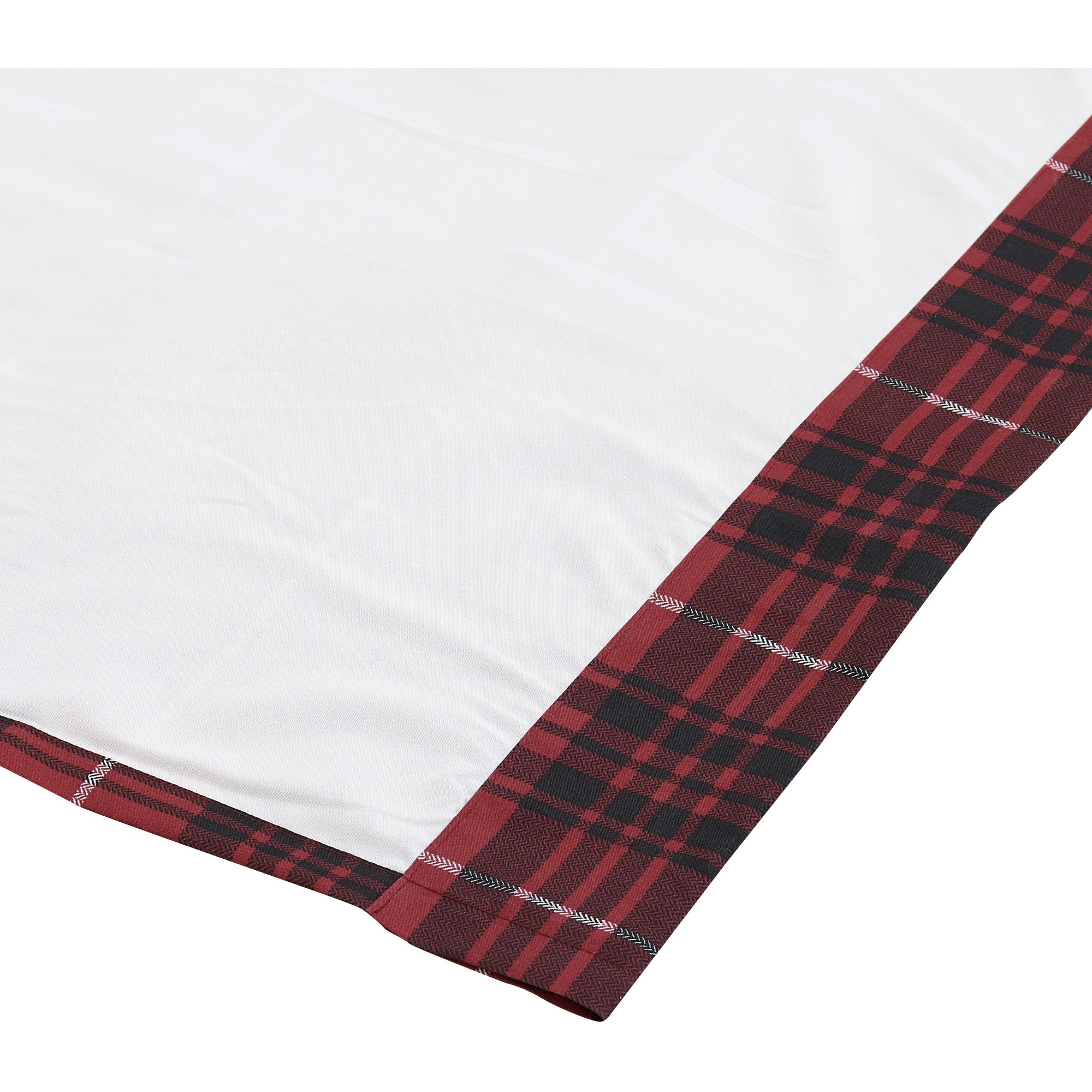 Sofia 84 Inch Bear Panel Curtains, Poly Microfiber, Red and Black Plaid