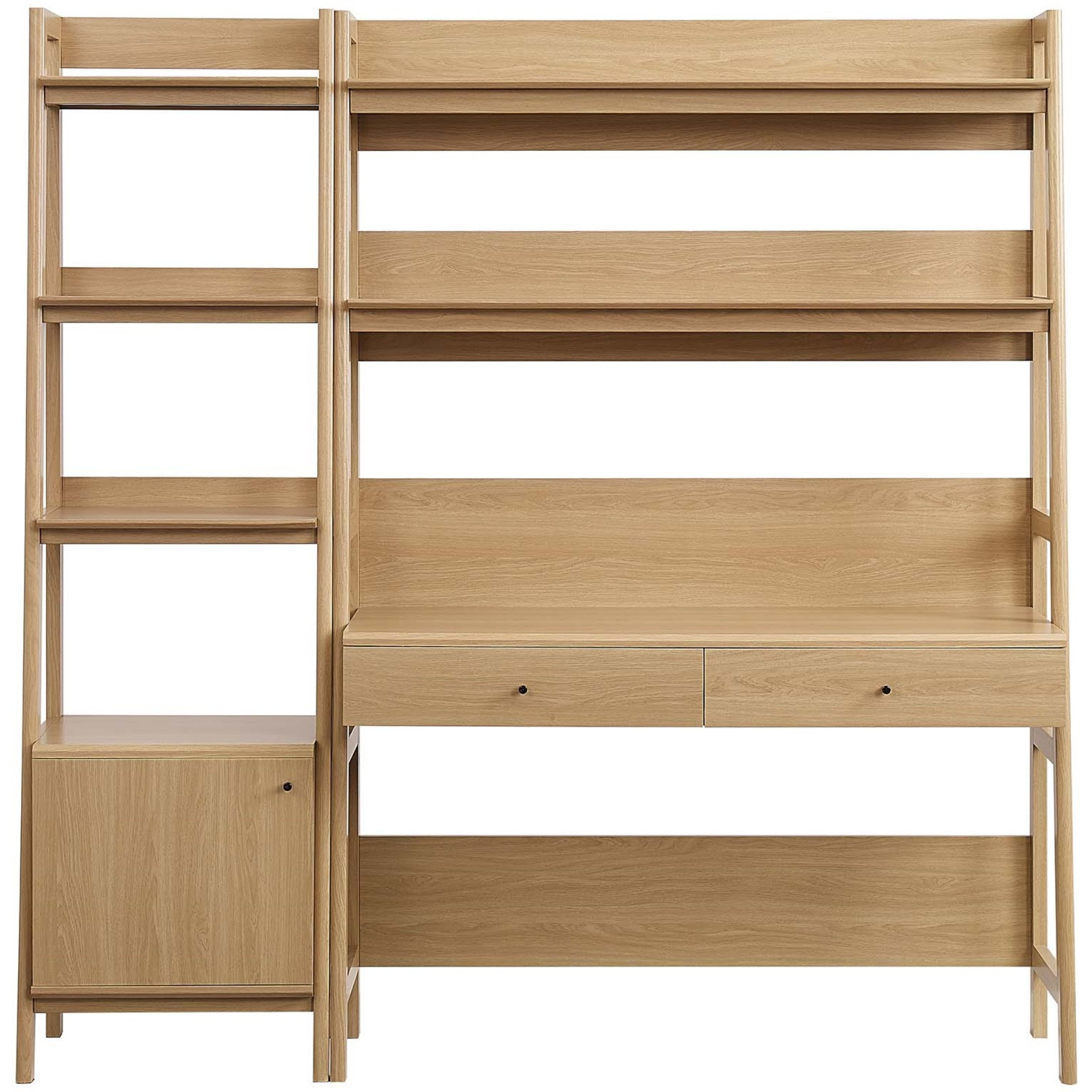 Bixby 2-Piece Wood Office Desk and Bookshelf