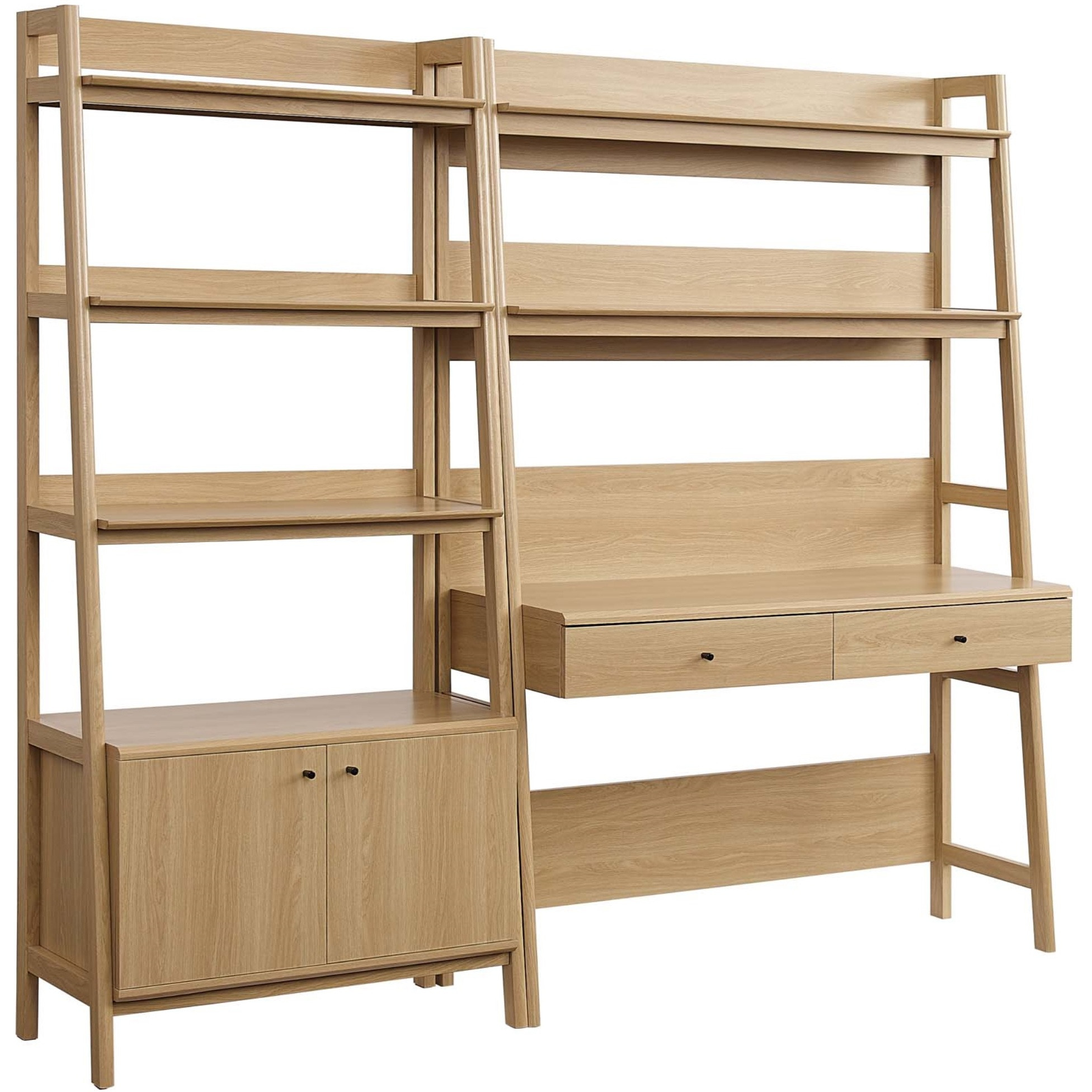 Bixby 2-Piece Wood Office Desk and Bookshelf