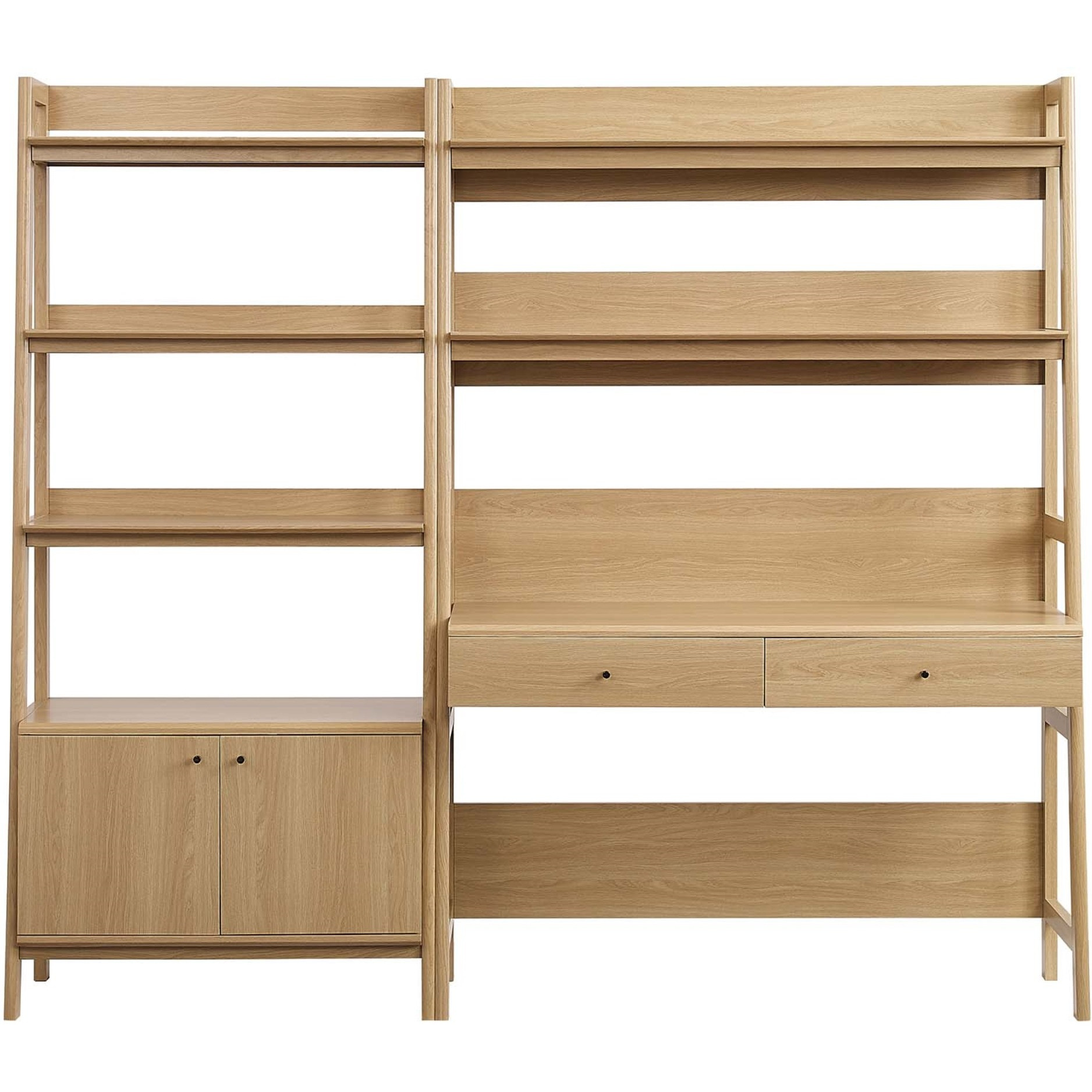 Bixby 2-Piece Wood Office Desk and Bookshelf