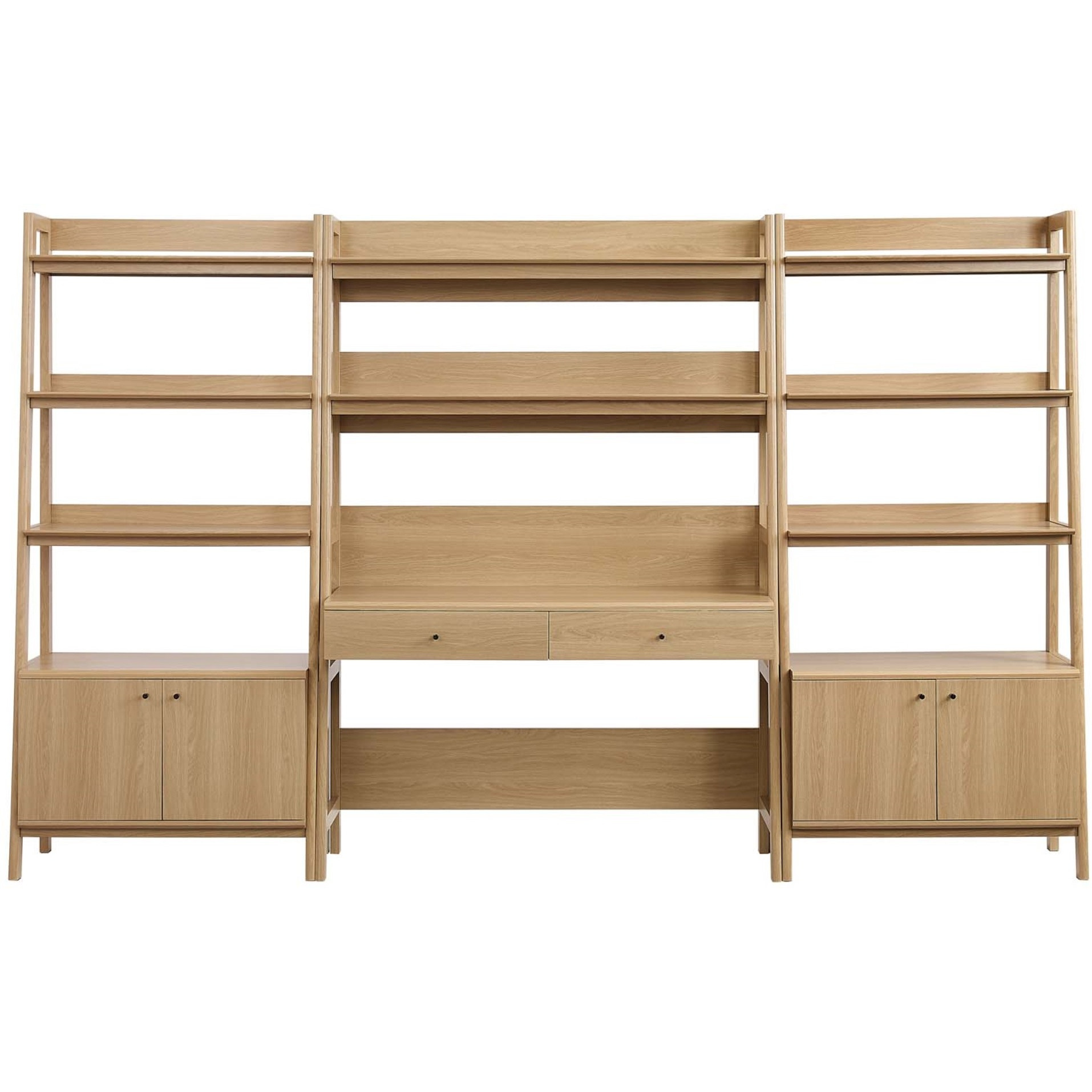 Bixby 3-Piece Wood Office Desk and Bookshelf