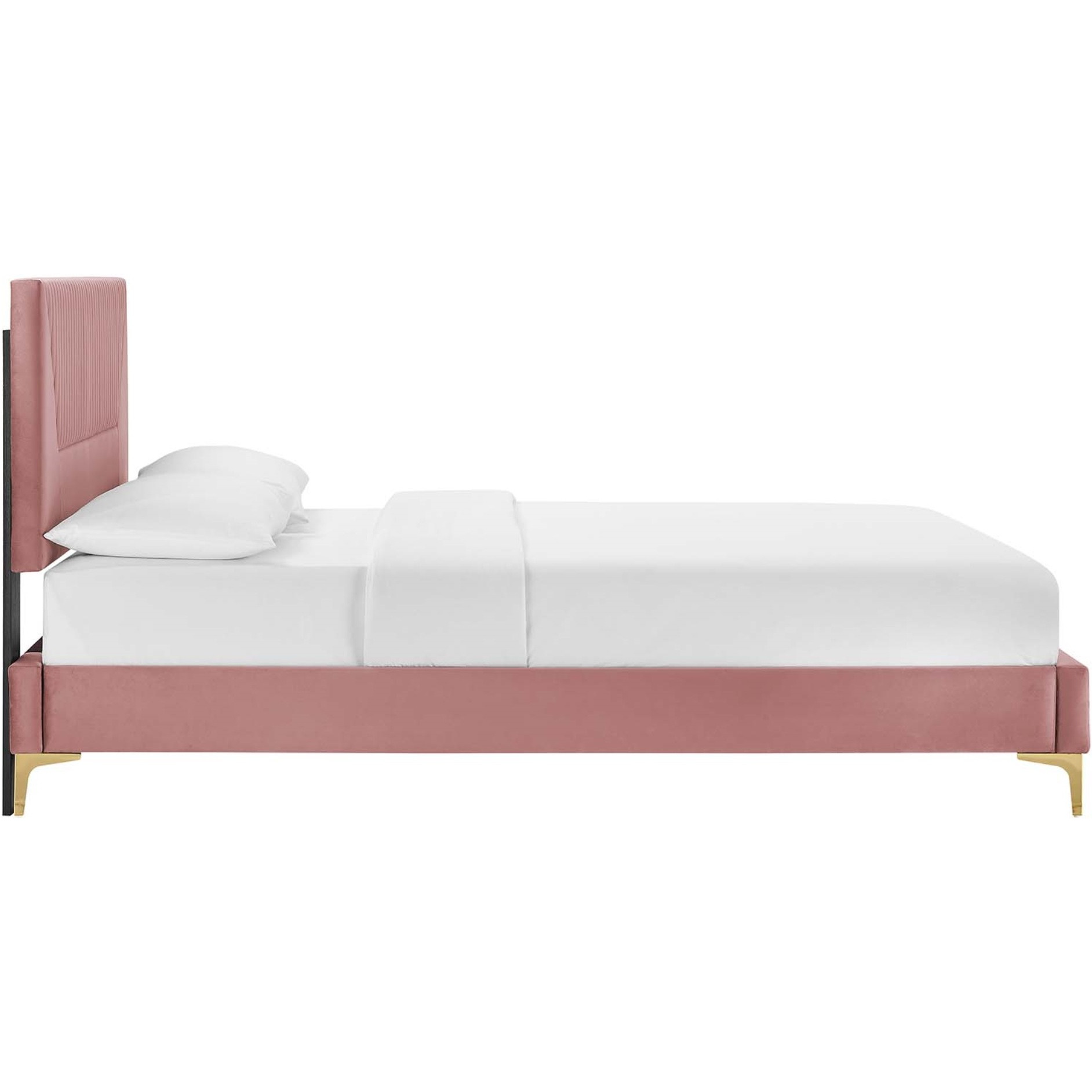 Yasmine Channel Tufted Performance Velvet King Platform Bed