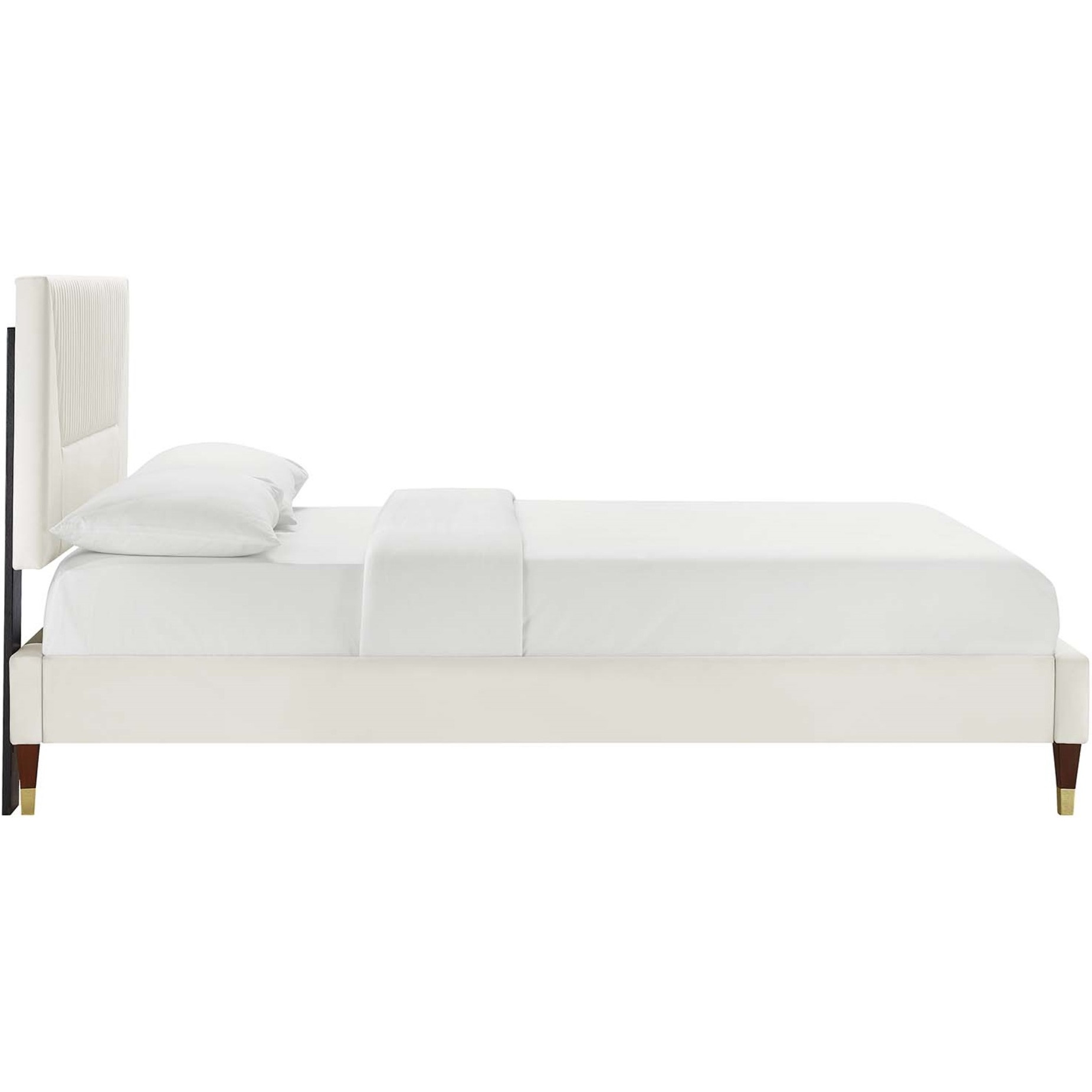 Yasmine Channel Tufted Performance Velvet King Platform Bed