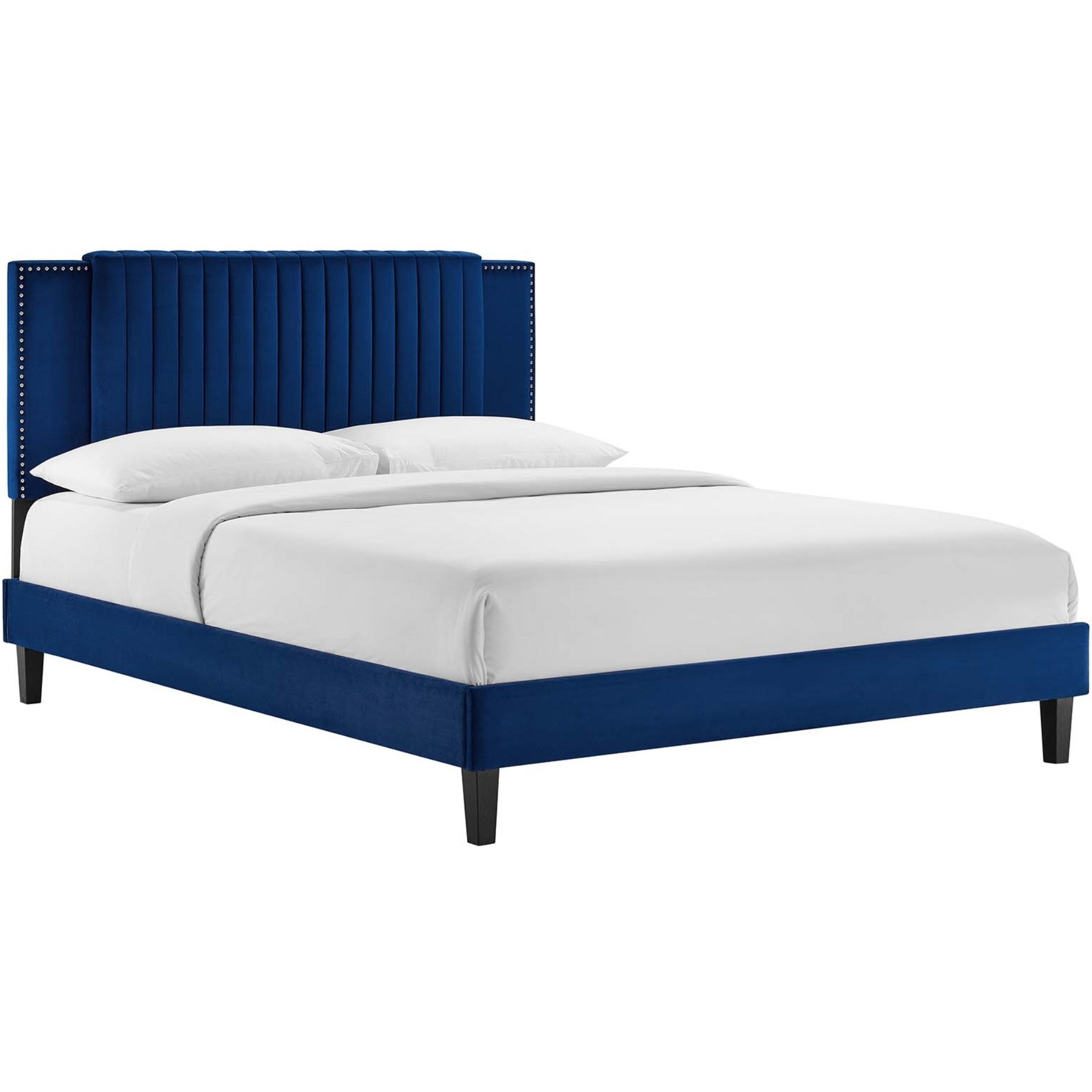Zahra Channel Tufted Performance Velvet King Platform Bed