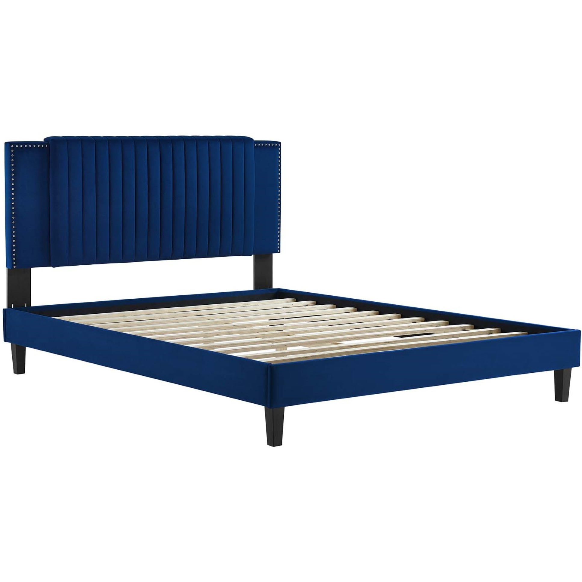 Zahra Channel Tufted Performance Velvet King Platform Bed