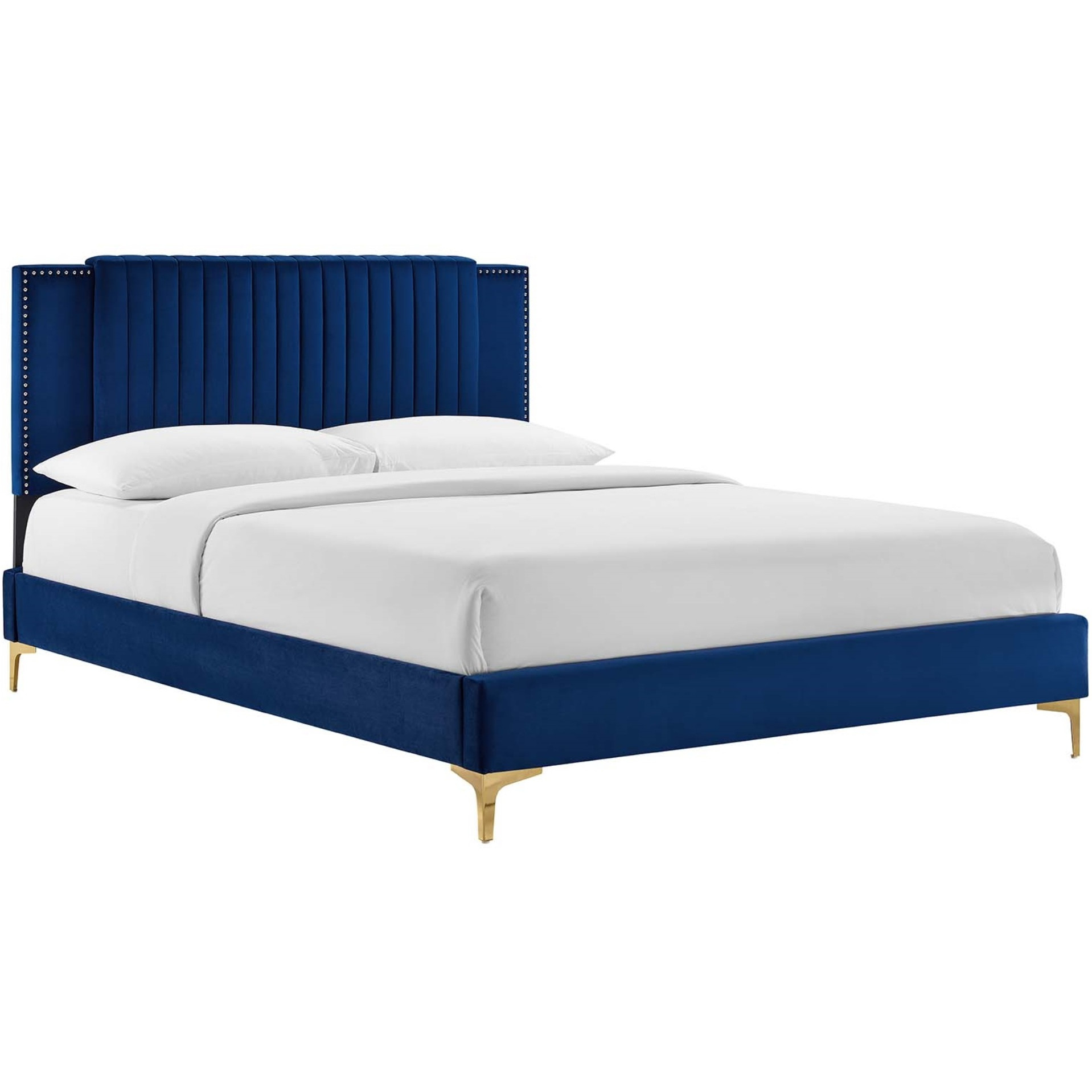Zahra Channel Tufted Performance Velvet Twin Platform Bed