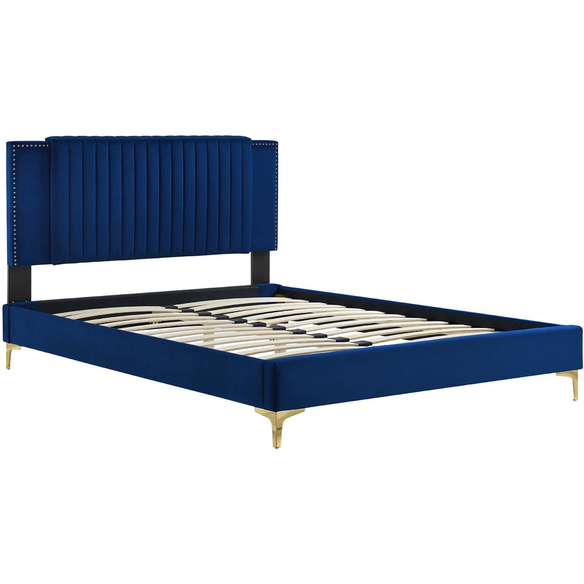 Zahra Channel Tufted Performance Velvet Twin Platform Bed