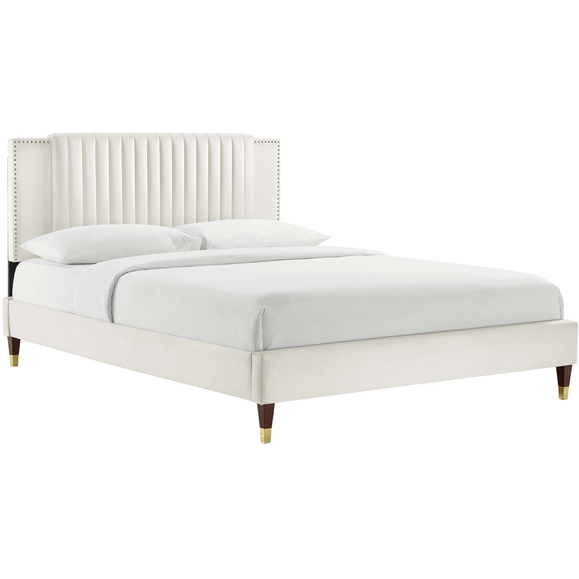 Zahra Channel Tufted Performance Velvet Full Platform Bed