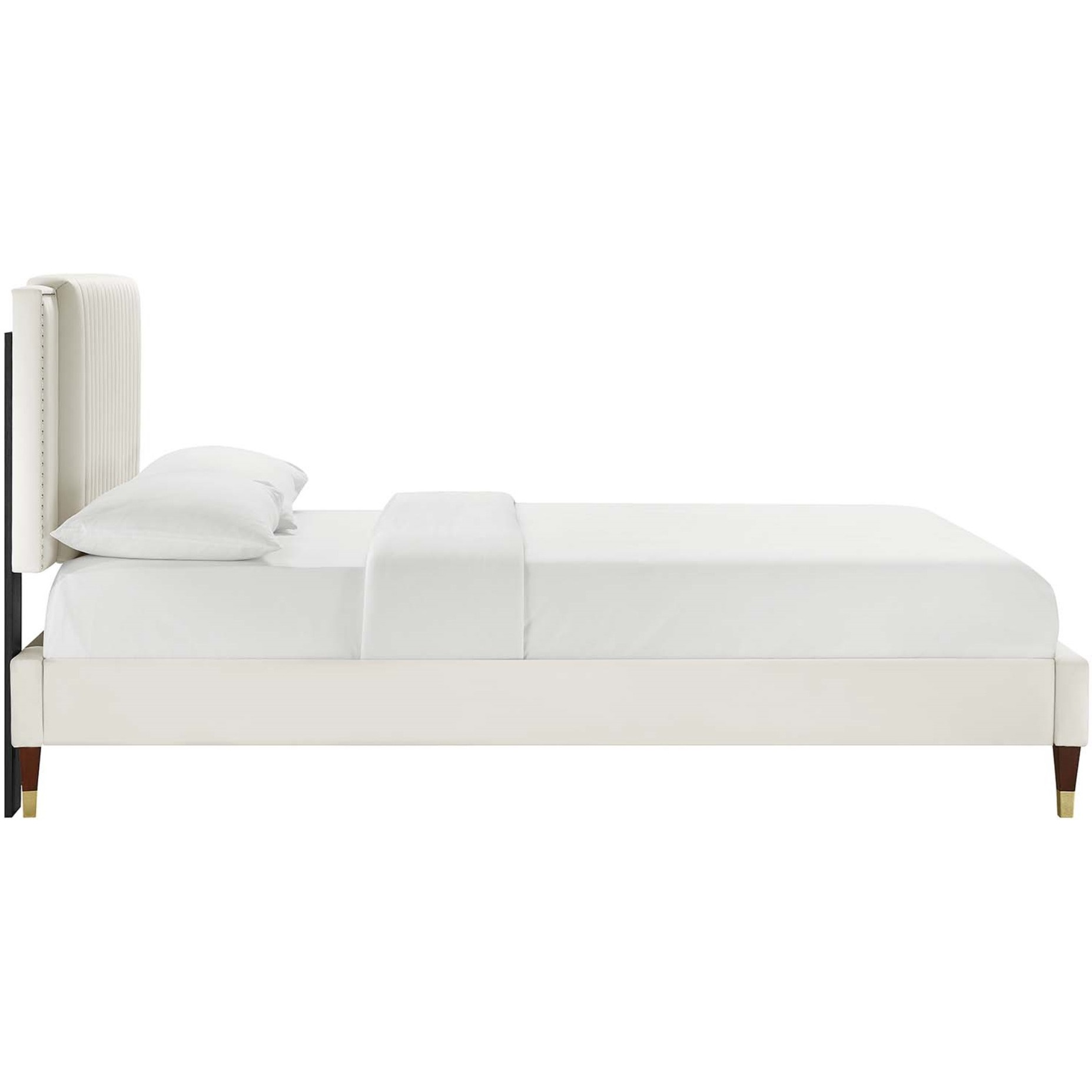 Zahra Channel Tufted Performance Velvet Full Platform Bed