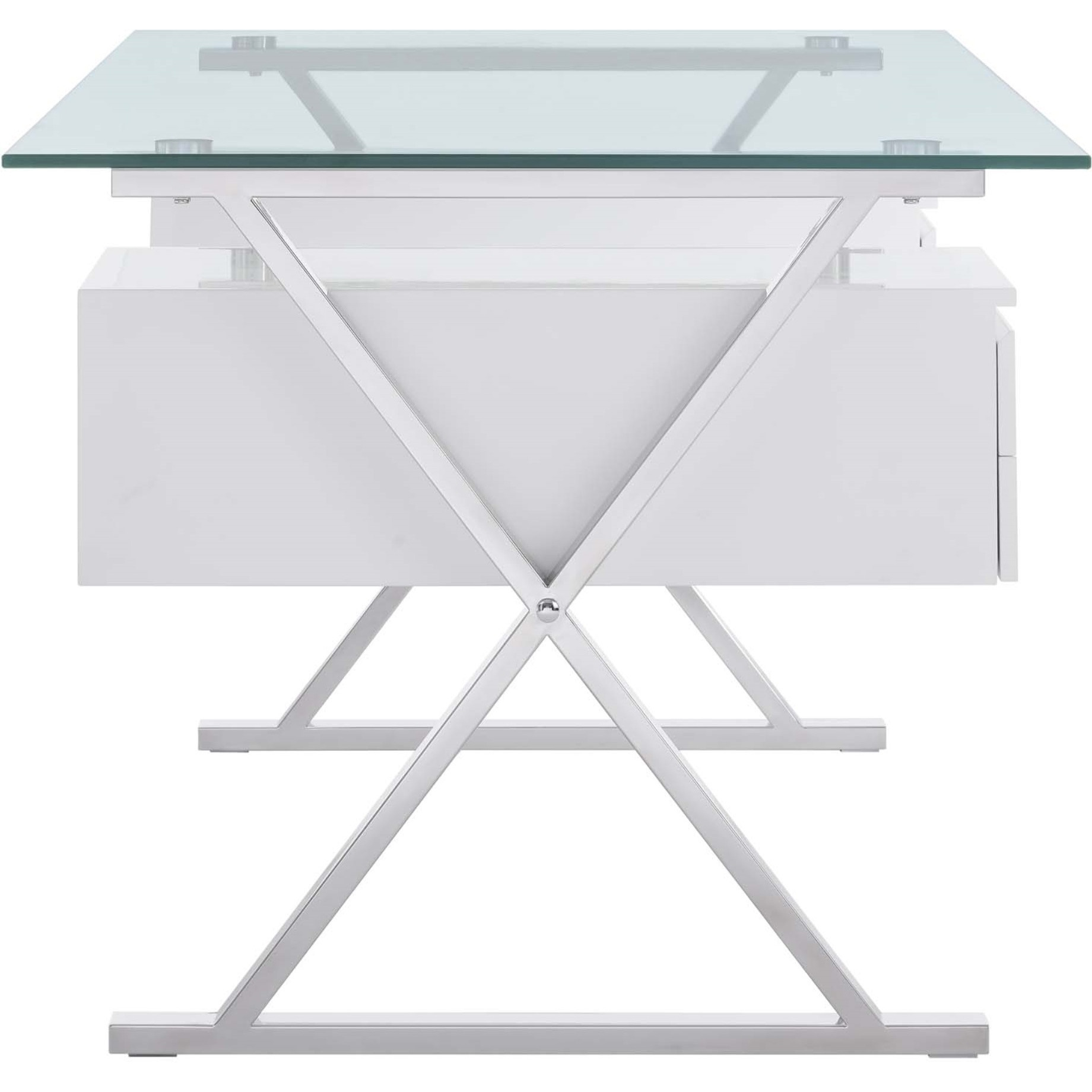 Sector 71" Glass Top Glass Office Desk