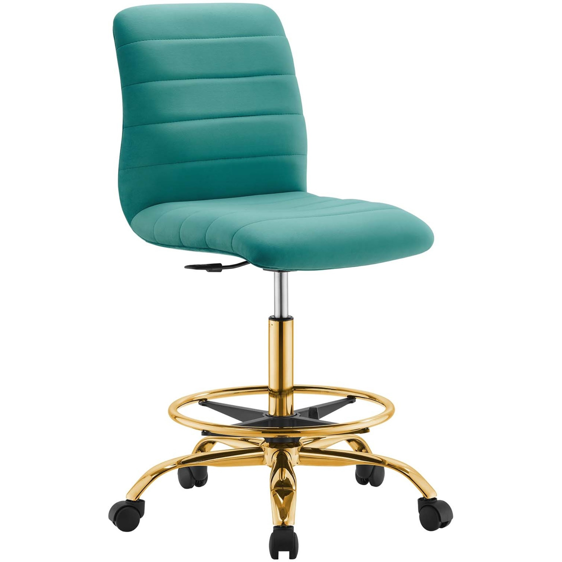 Ripple Armless Performance Velvet Drafting Chair