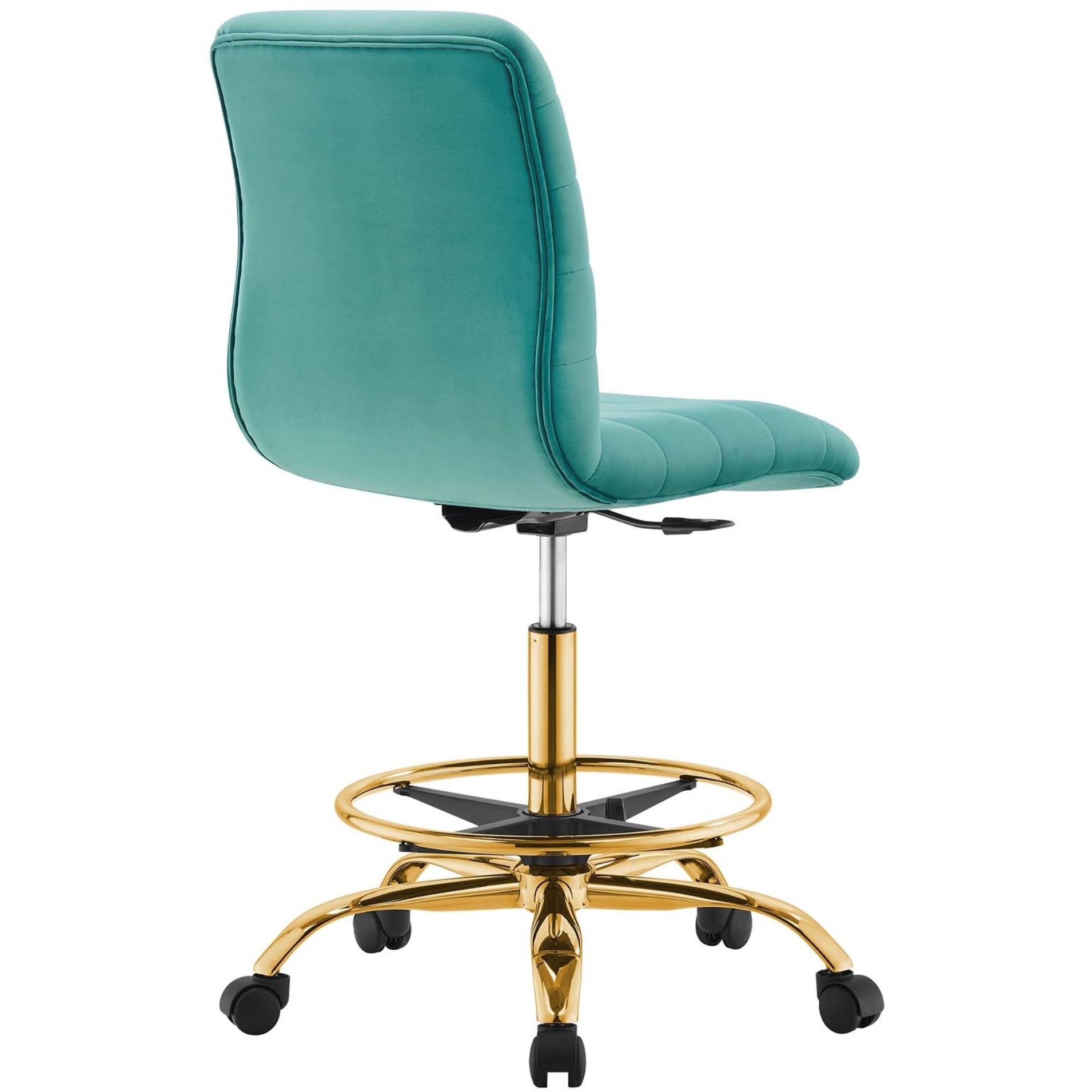 Ripple Armless Performance Velvet Drafting Chair