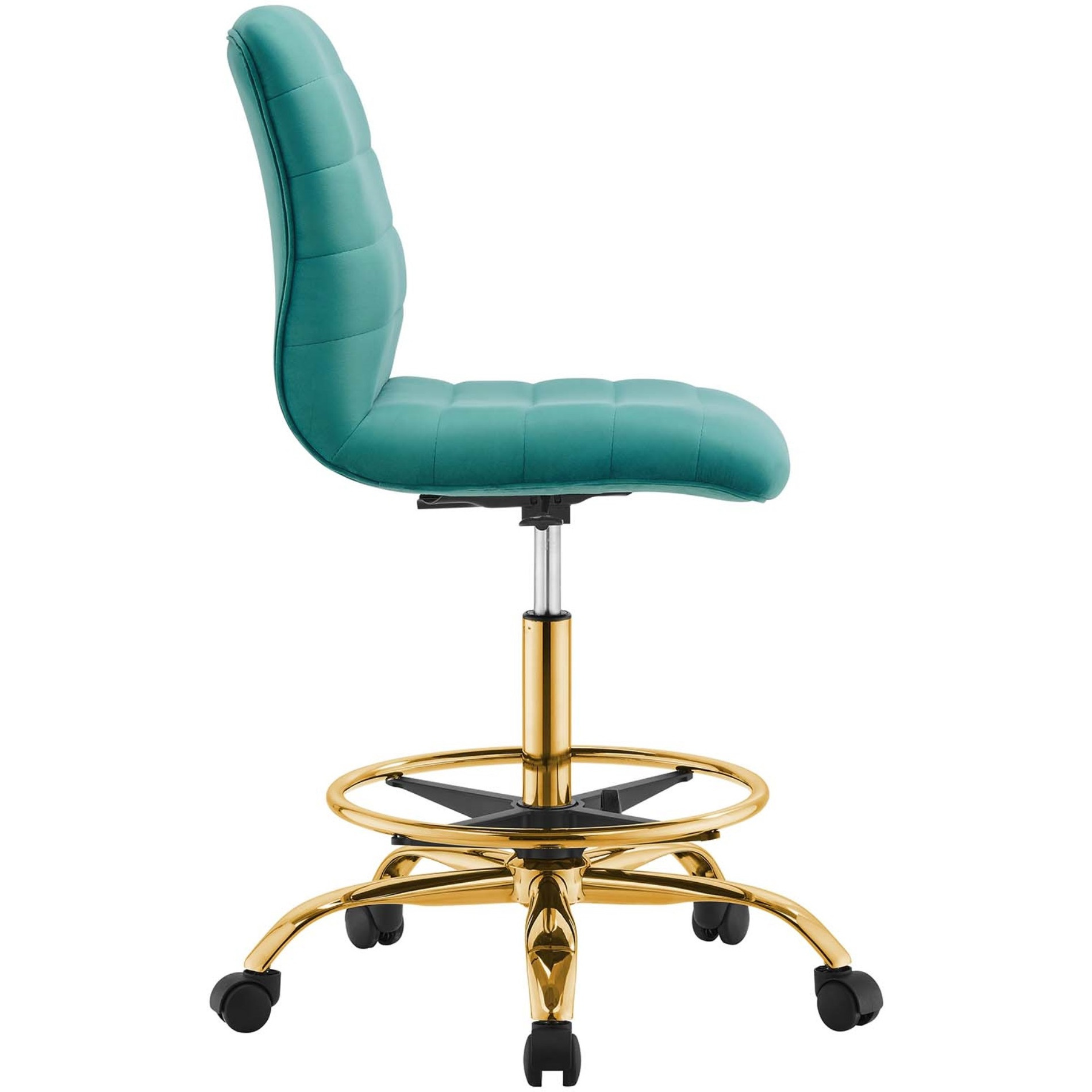 Ripple Armless Performance Velvet Drafting Chair