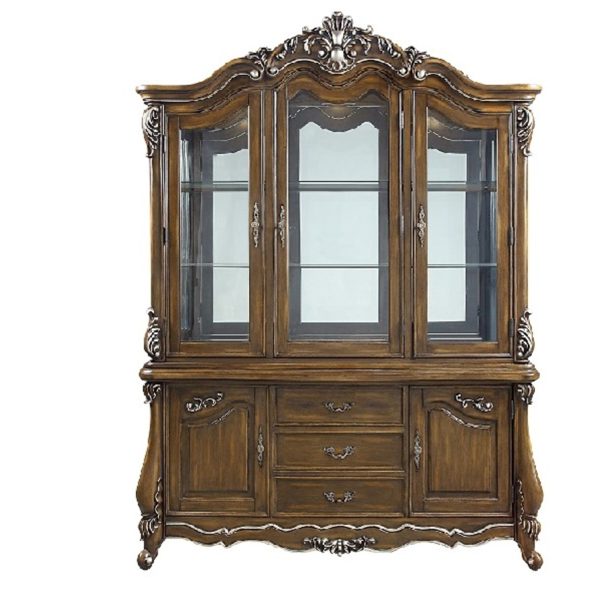 ACME Latisha Hutch & Buffet, Antique Oak Finish