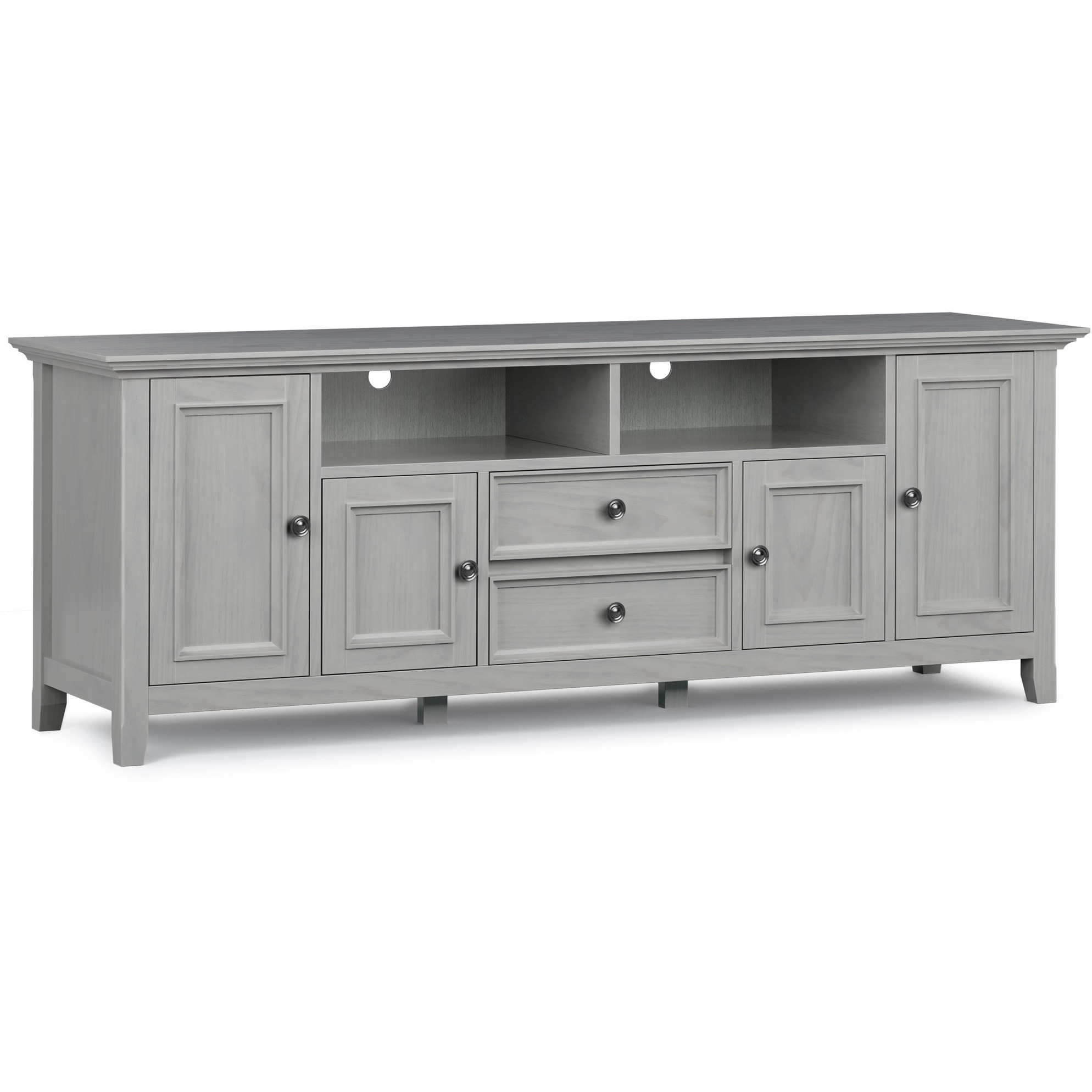 Amherst SOLID WOOD 72 inch Wide TV Media Stand in Fog Grey For TVs up to 80 inches