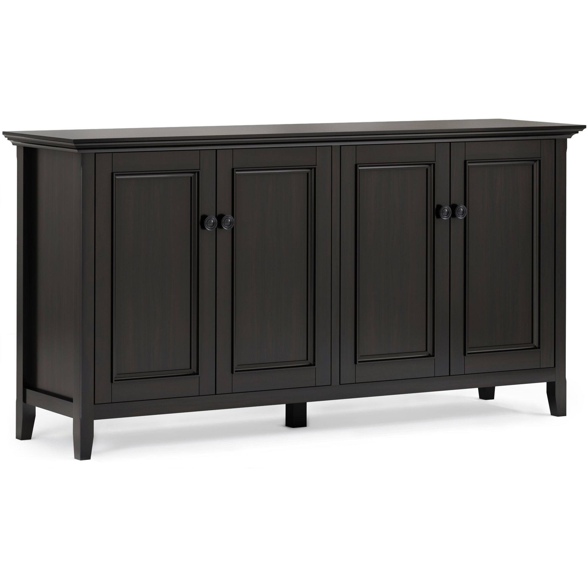 Amherst SOLID WOOD Wide 4 Door Storage Cabinet in Hickory Brown