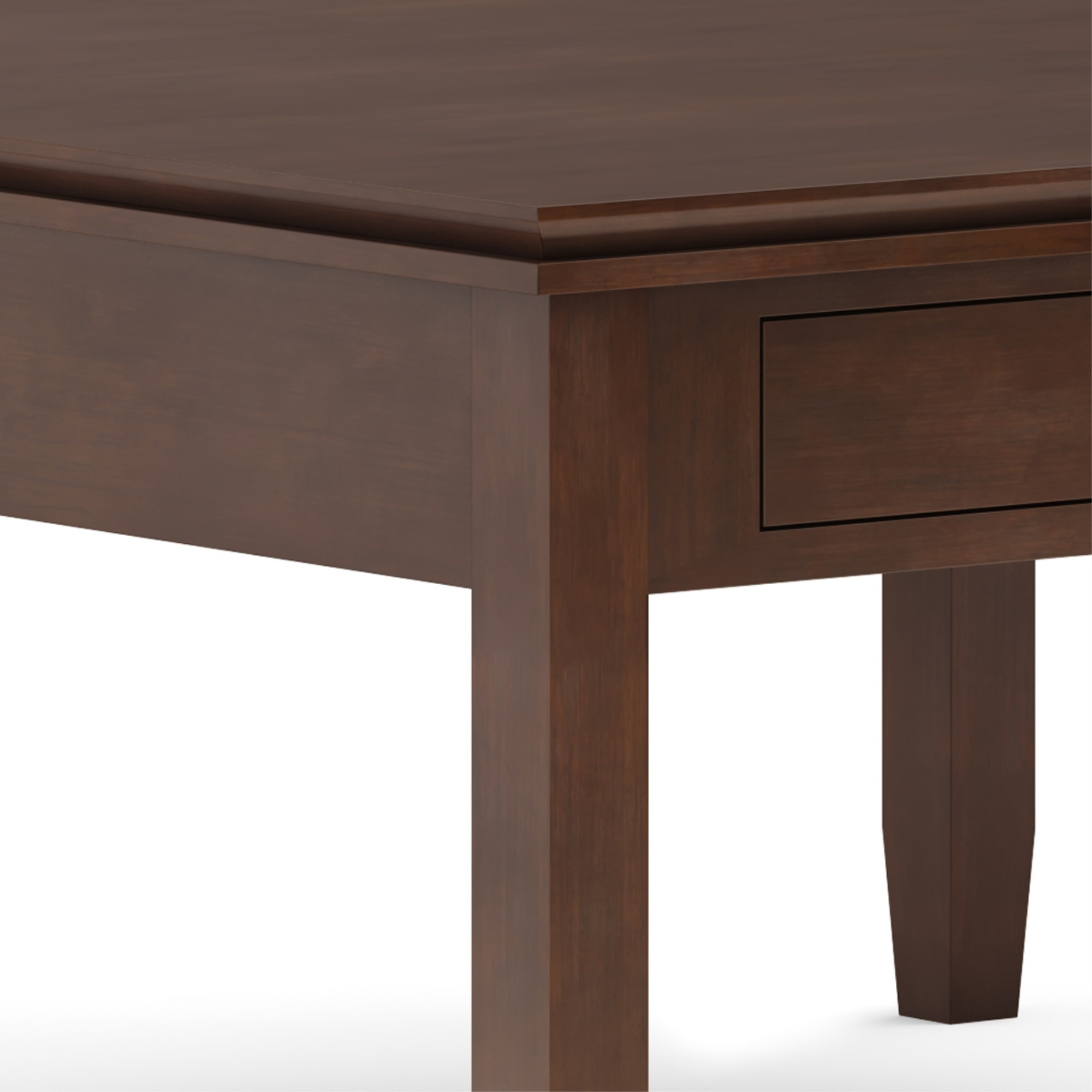 Artisan SOLID WOOD Square Coffee Table in Russet Brown