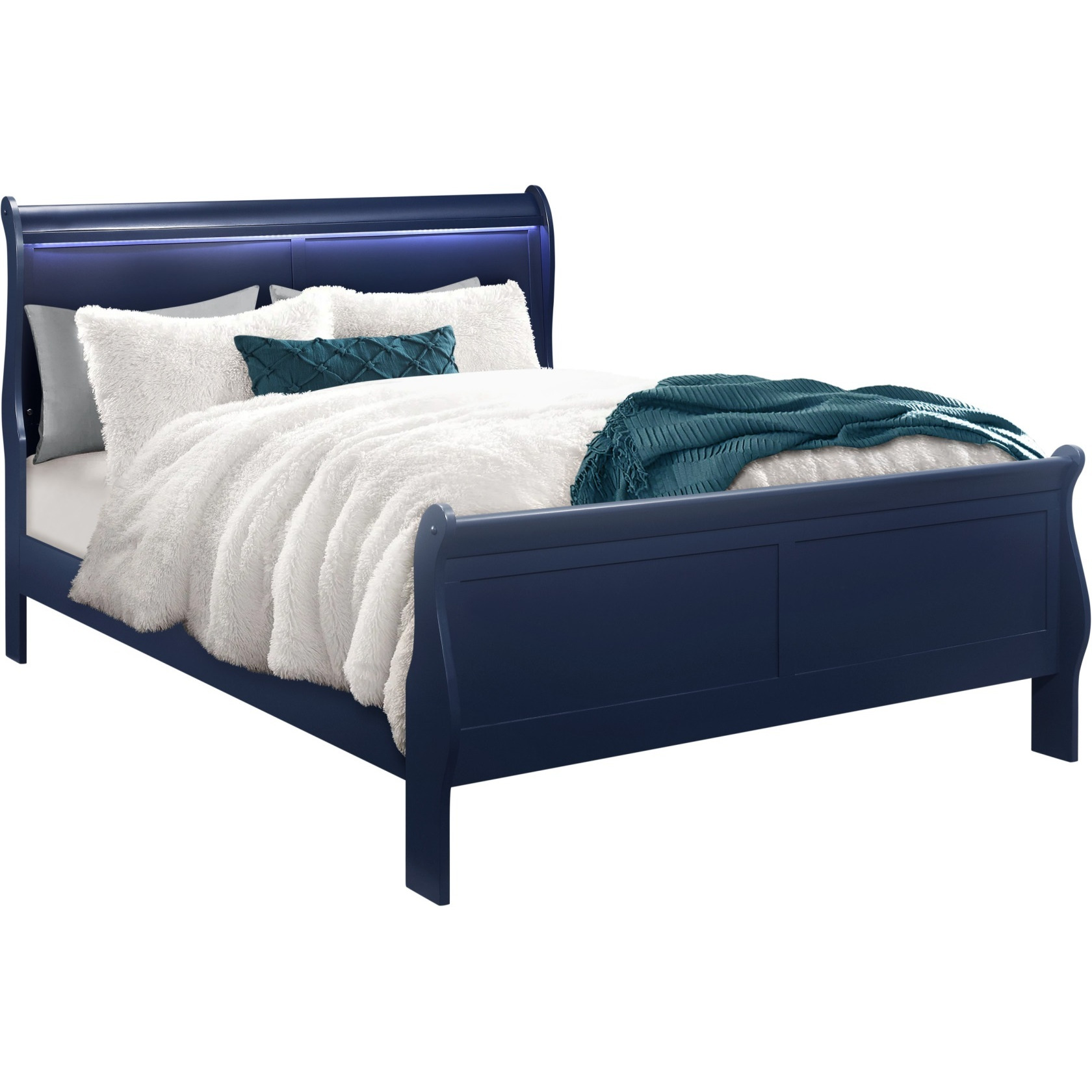 Charlie Blue King Bed