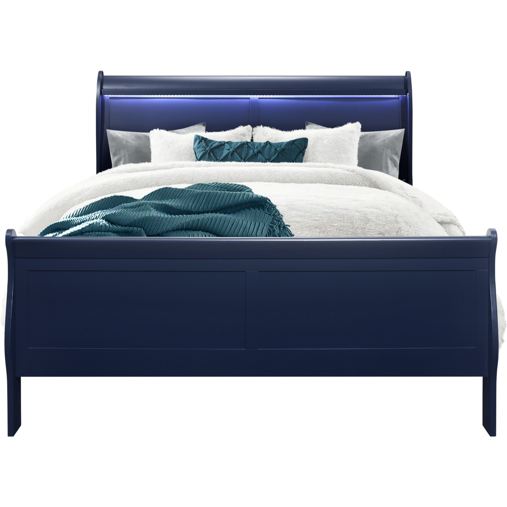 Charlie Blue King Bed