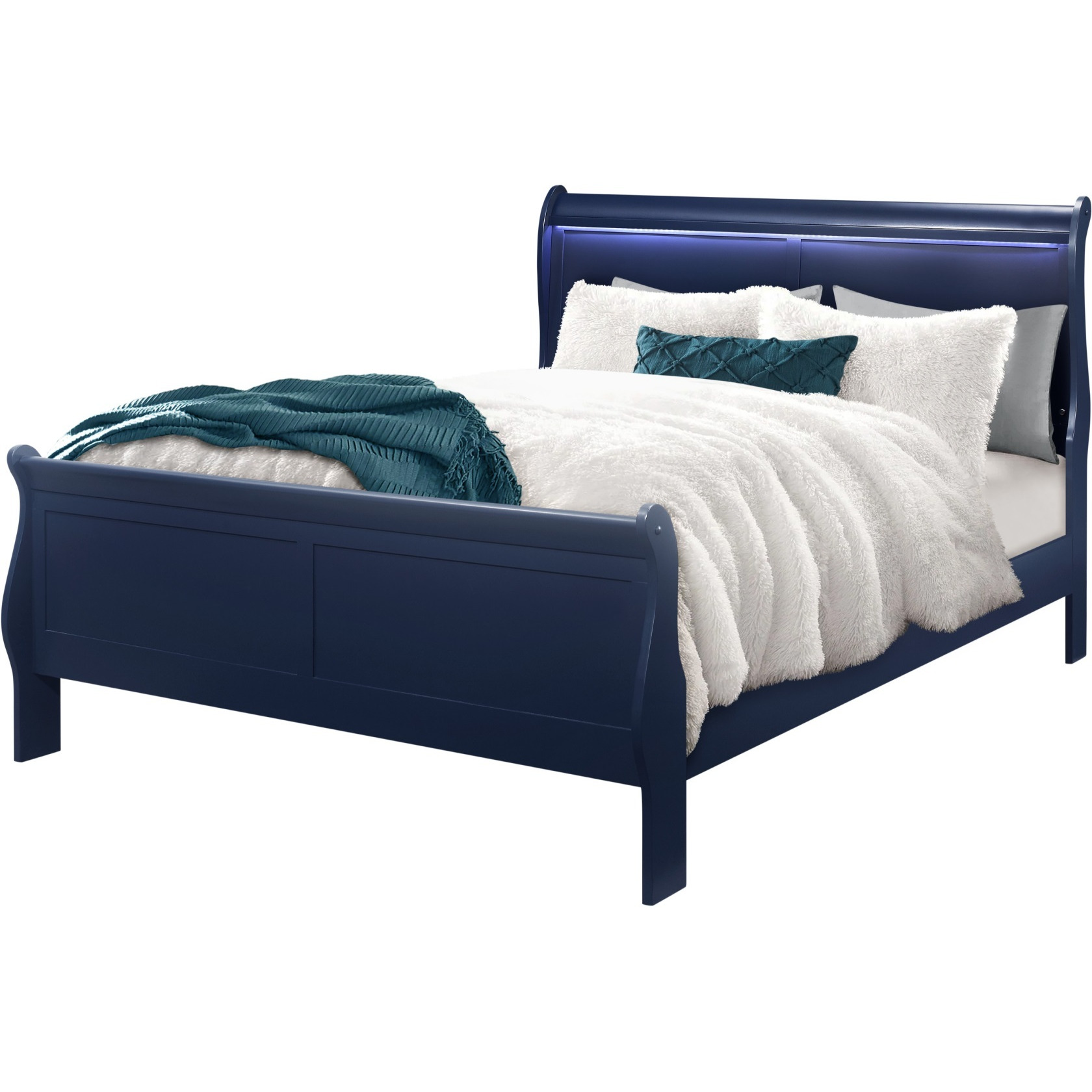 Charlie Blue King Bed