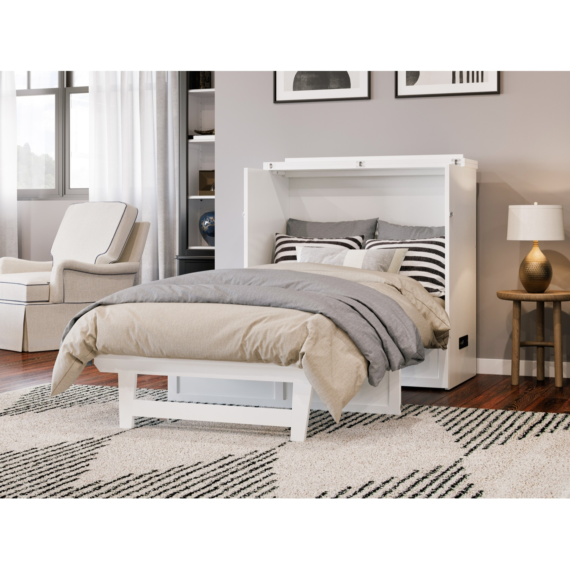 Northfield Murphy Bed Chest, Twin XL, White