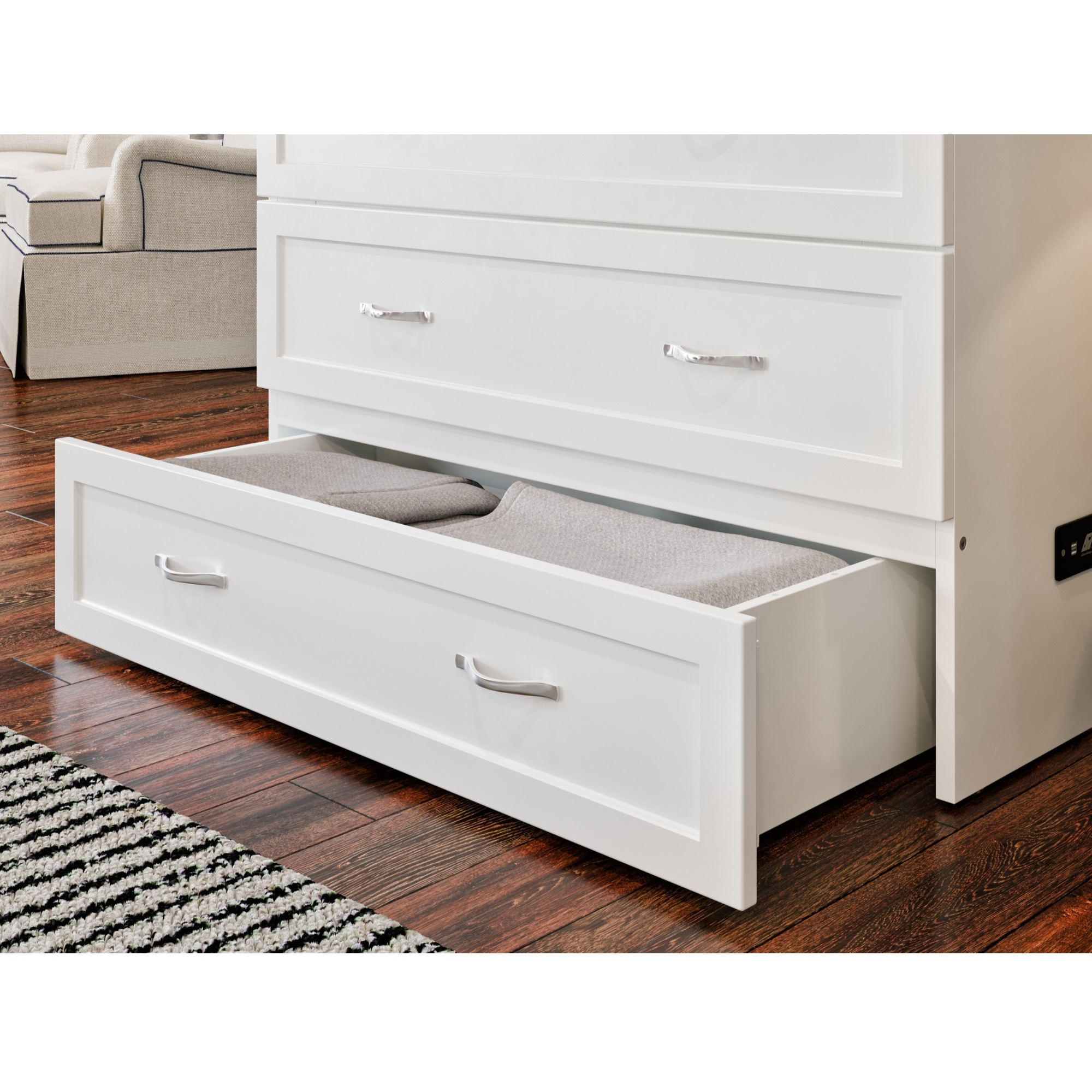 Northfield Murphy Bed Chest, Twin XL, White