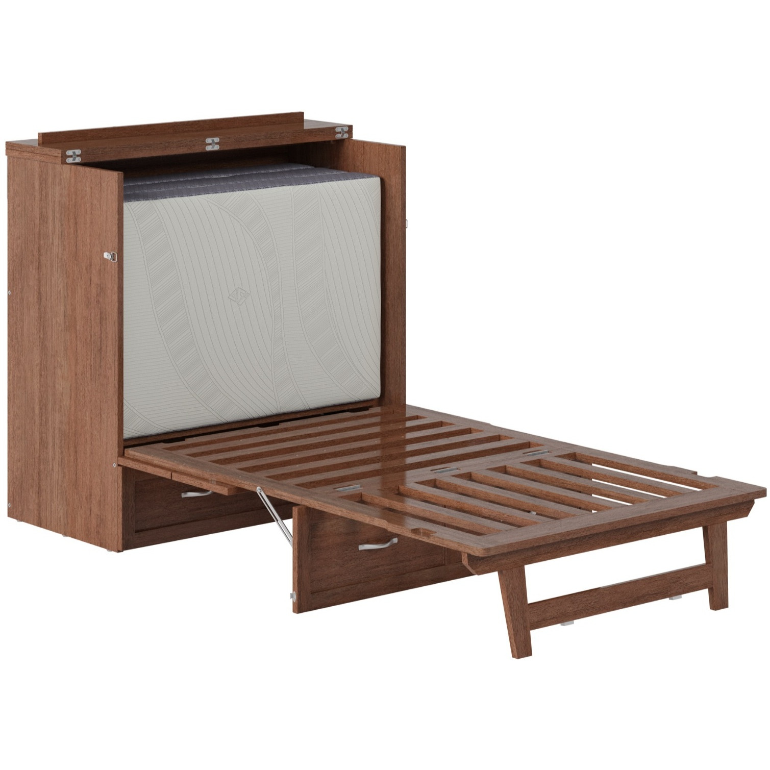 Northfield Murphy Bed Chest, Twin XL, Burnt Amber
