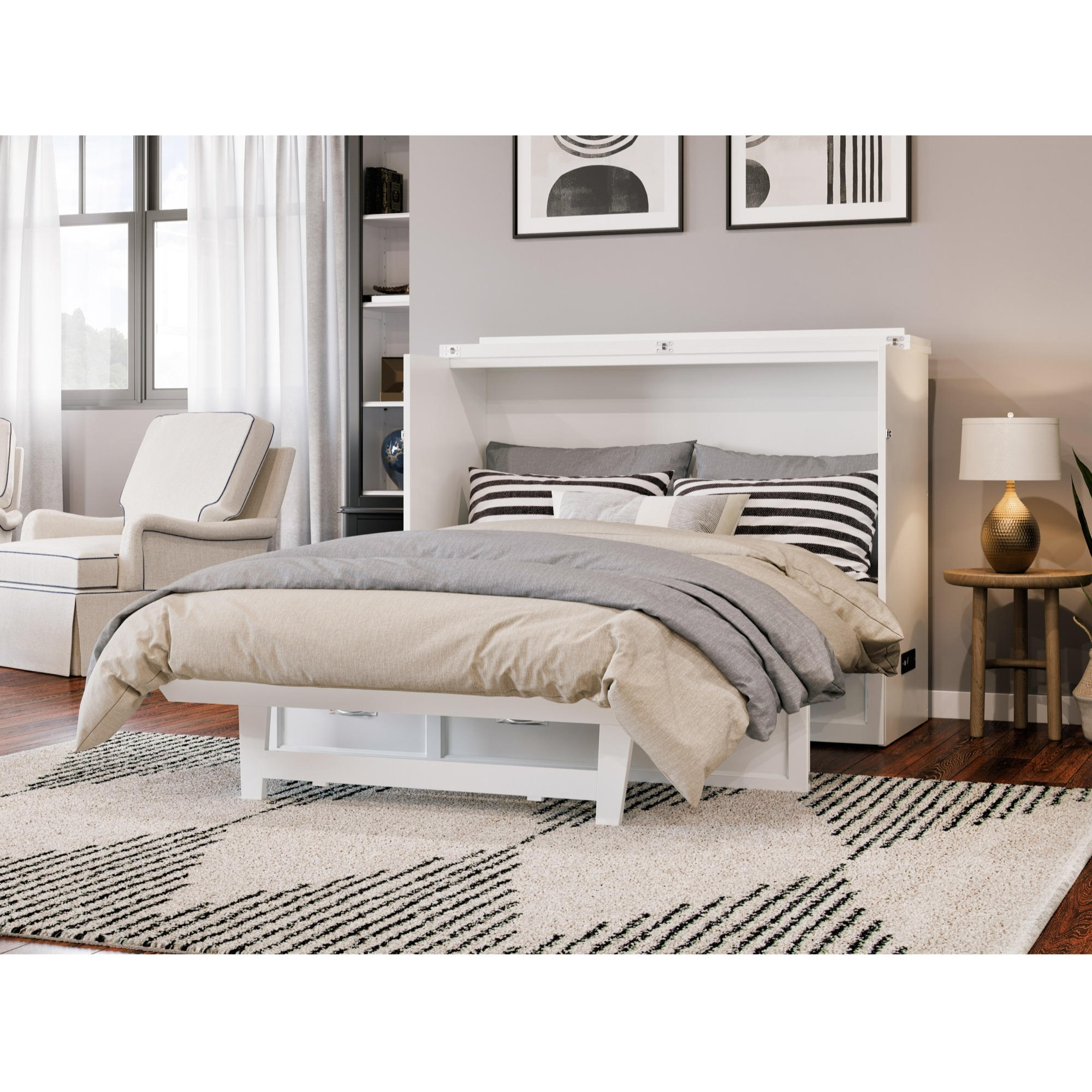 Northfield Murphy Bed Chest, Full, White