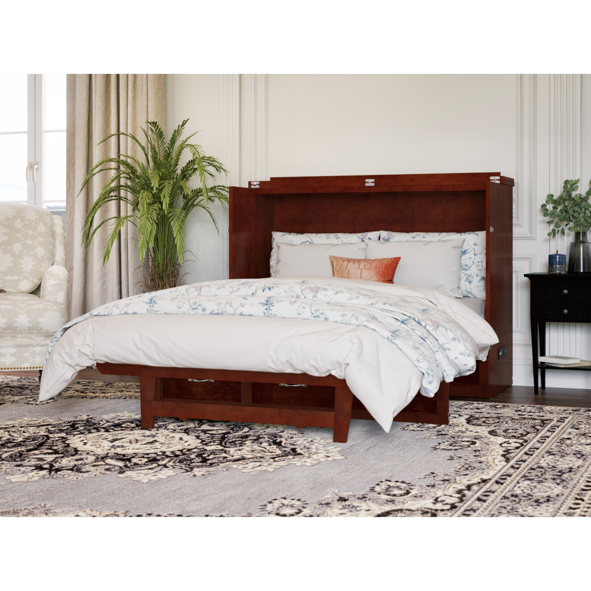 Northfield Murphy Bed Chest, Full, Walnut