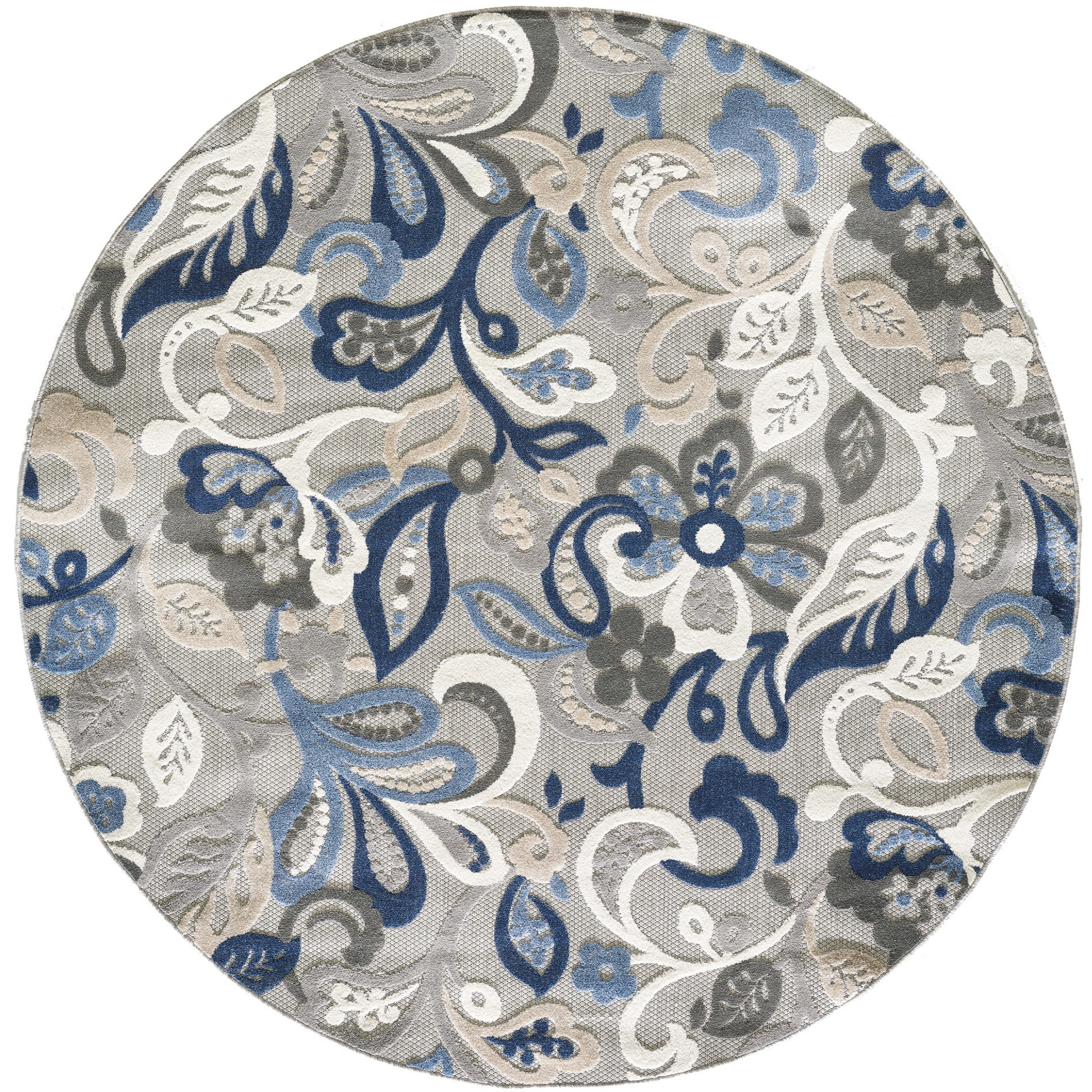 Calla 6922 Grey/Blue Leila Area Rug, Size - 5'3" x 7'