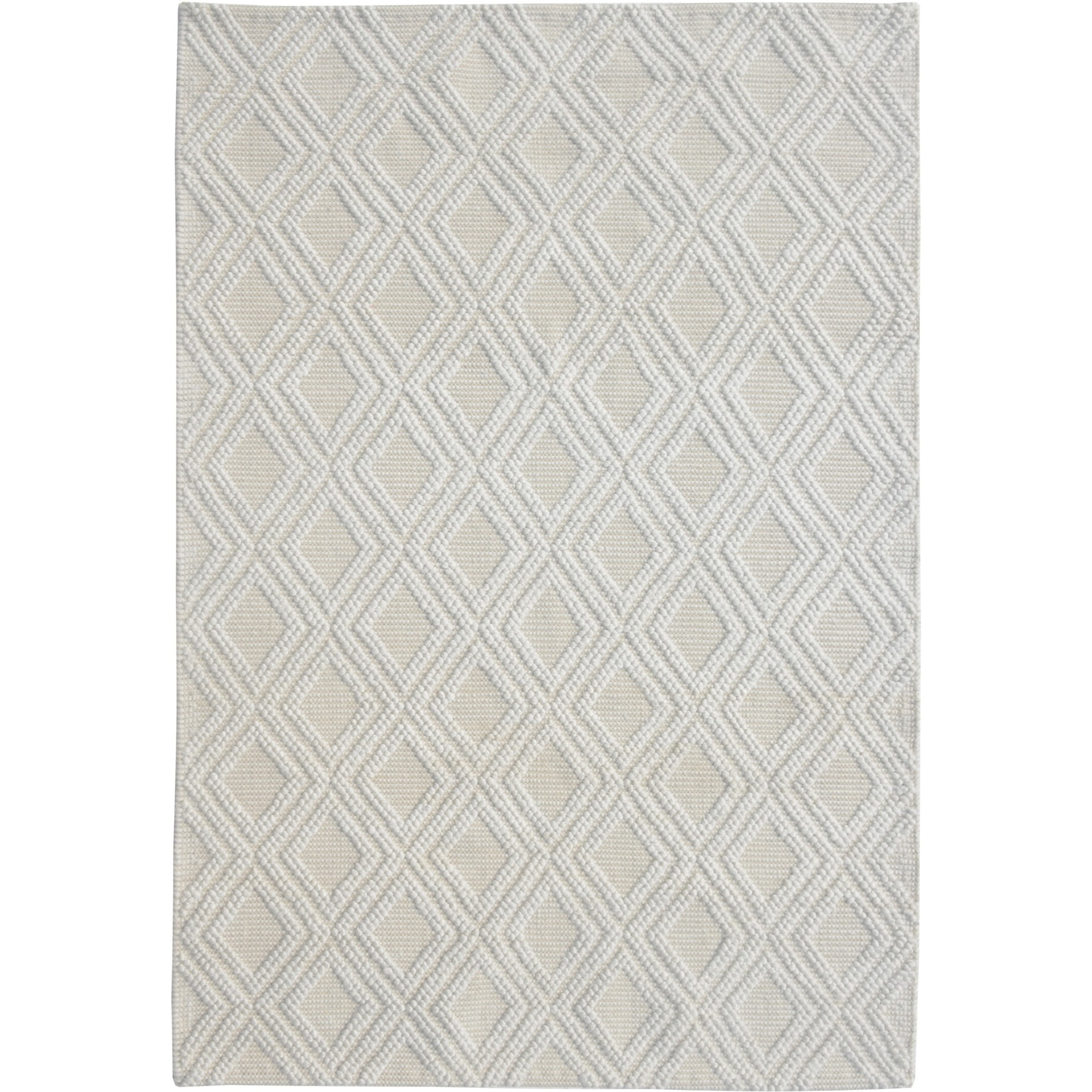 Chloe 7720 Ivory Natural Diamond Area Rug, Size - 5' x 7'
