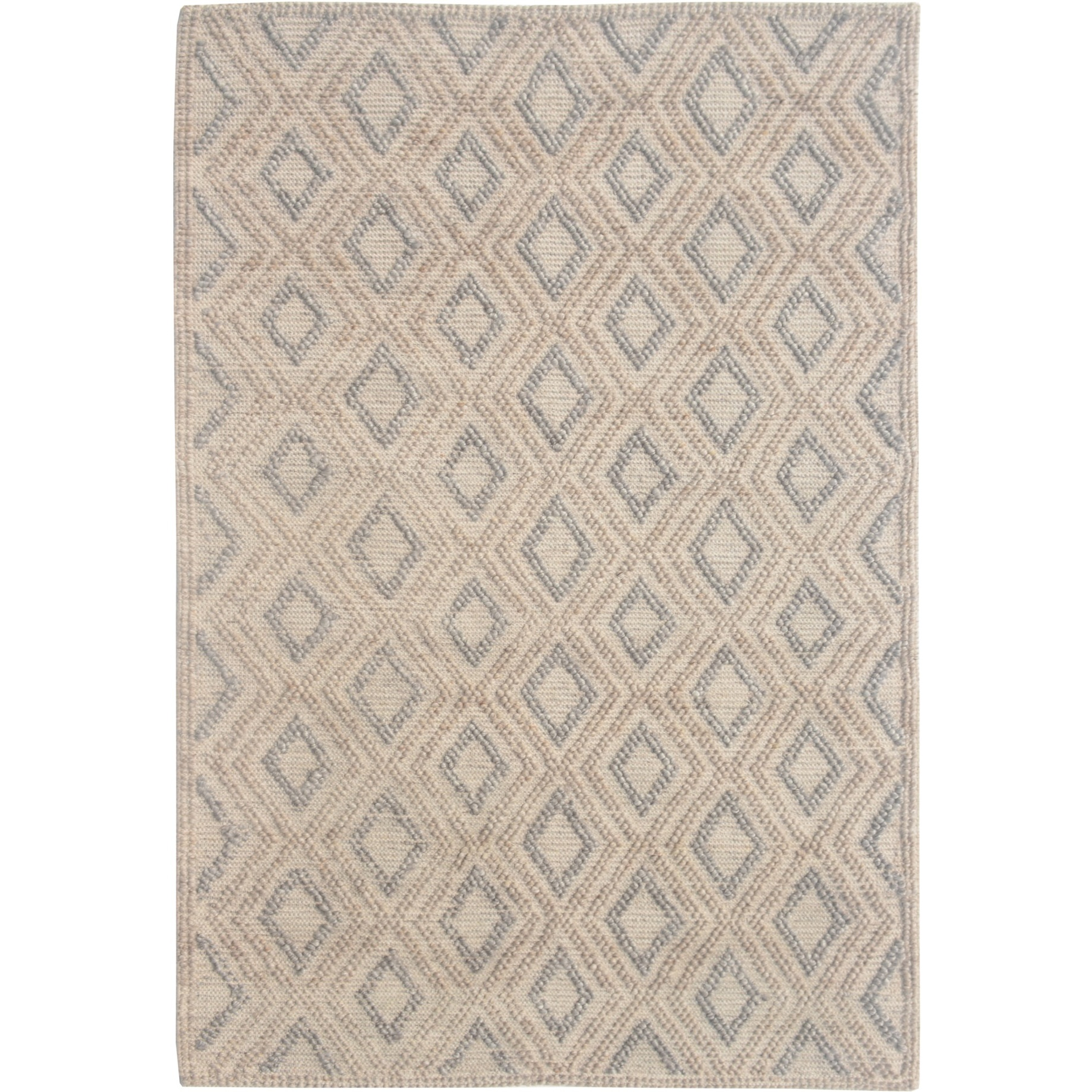 Chloe 7722 Natural Grey Diamond Area Rug, Size - 6' x 9'