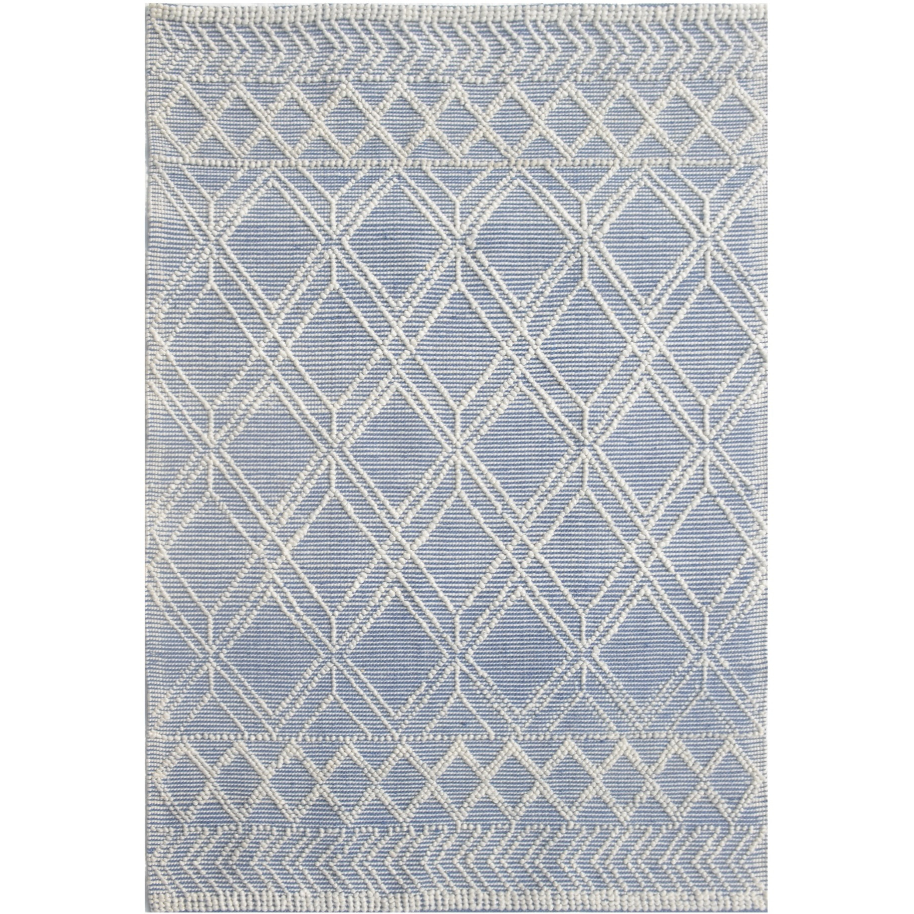 Chloe 7724 Blue Ivory Geo Area Rug, Size - 6' x 9'
