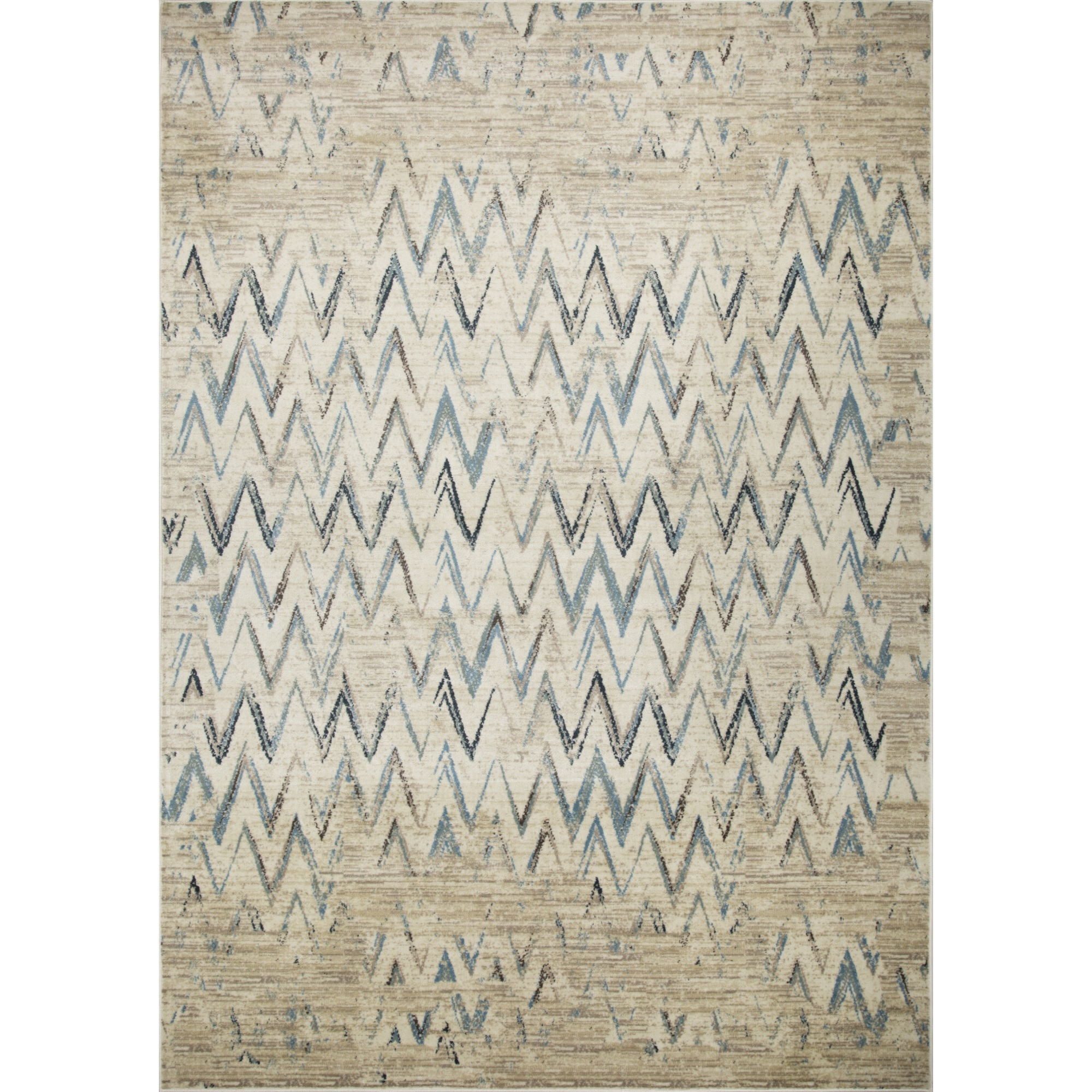 Heritage 9364 Ivory/Blue Chevron Area Rug, Size - 7'7" x 7'7&quotRO