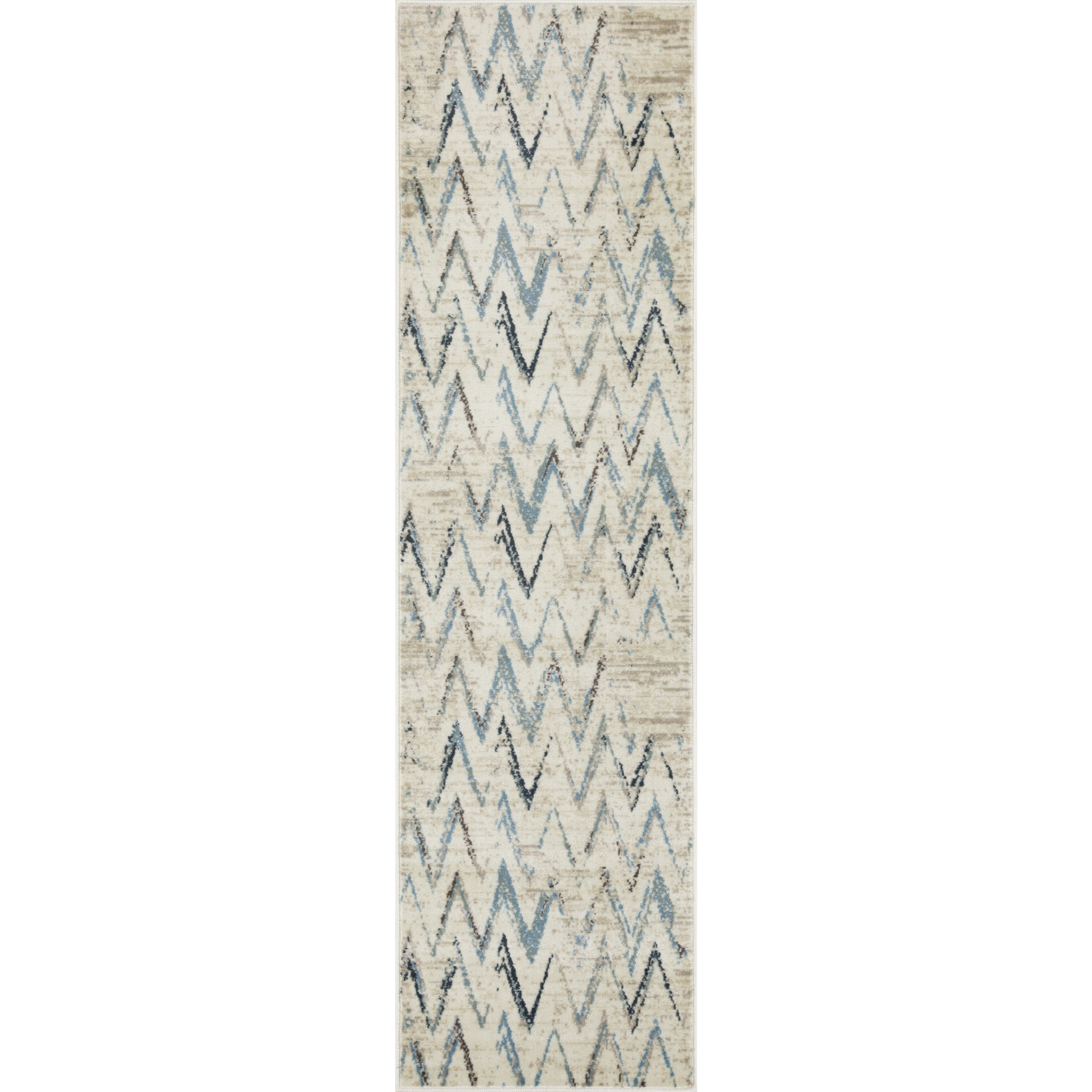 Heritage 9364 Ivory/Blue Chevron Area Rug, Size - 7'7" x 7'7&quotRO