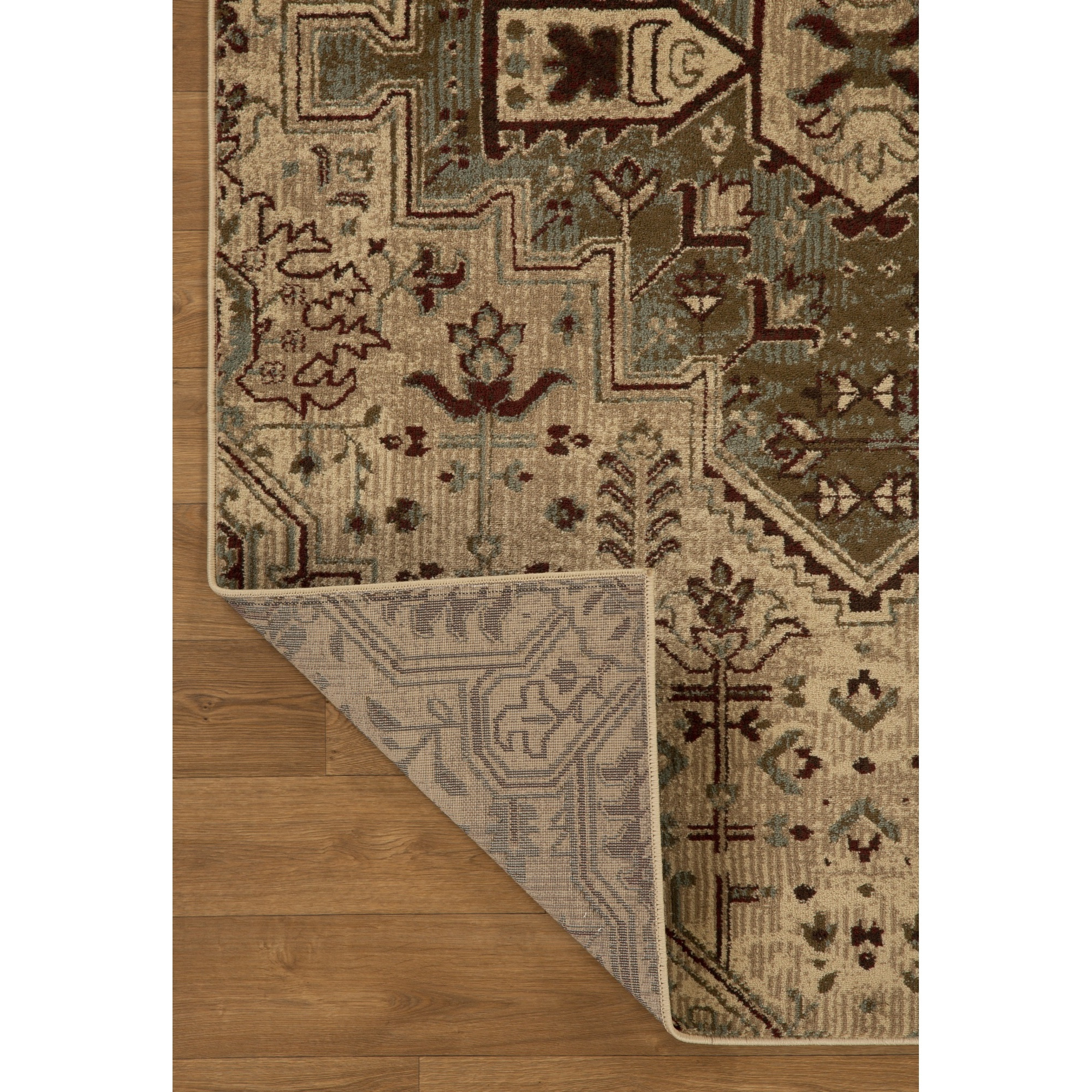 Heritage 9374 Ivory/Blue Medallion Area Rug, Size - 3'3" x 4'11"