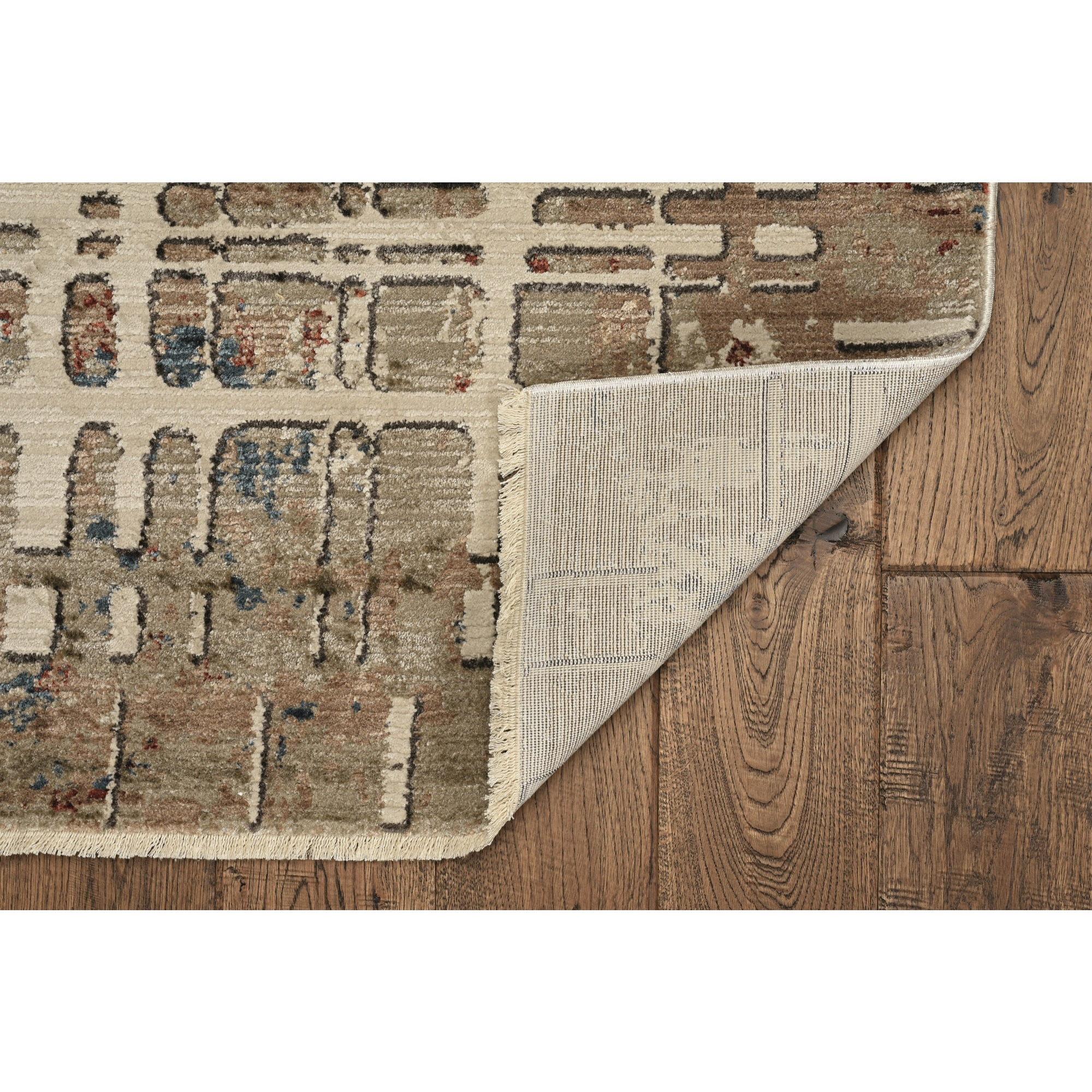 Karina 8259 Ivory Plaid Area Rug, Size - 5'3" x 7'7"