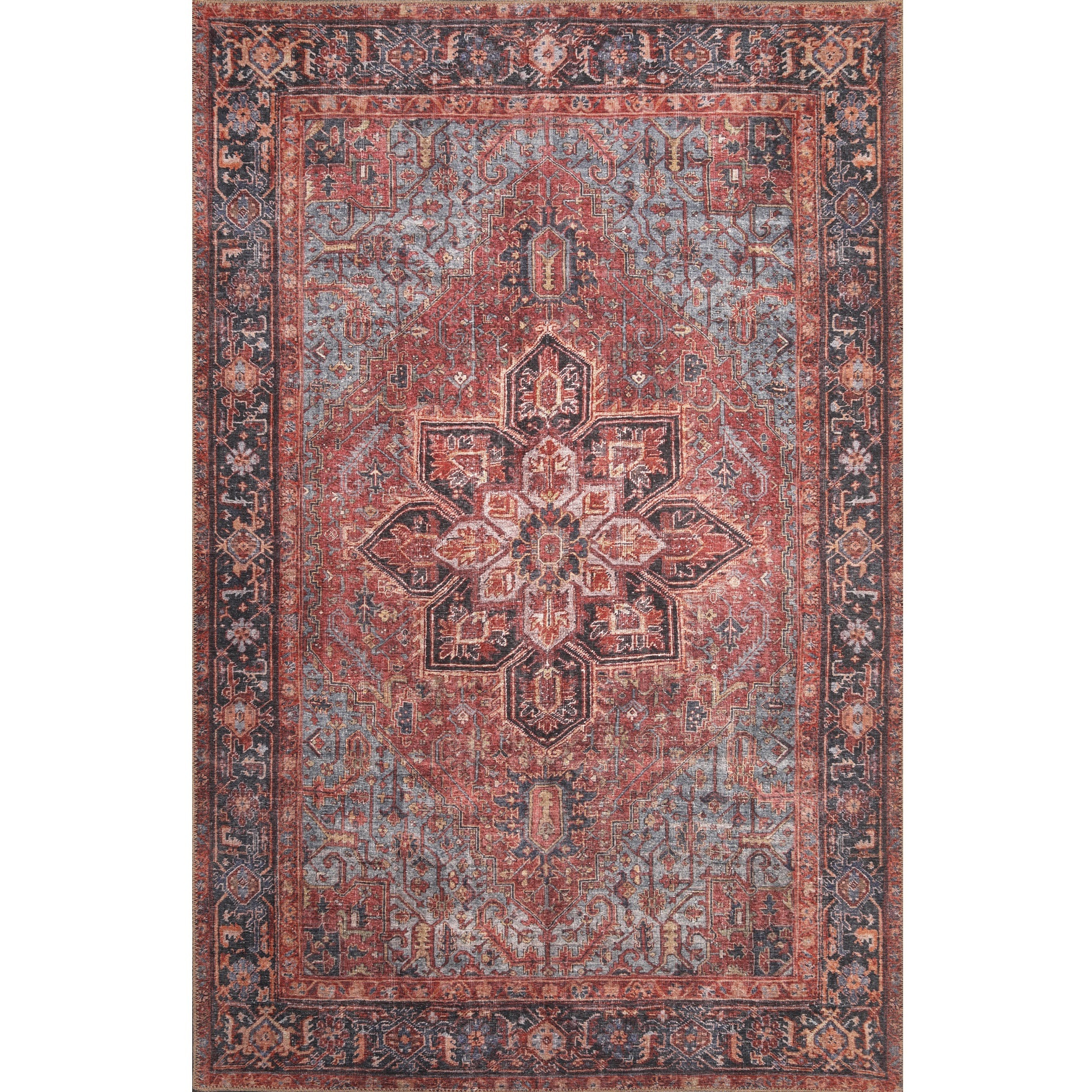 London 4805 Red Anna Area Rug, Size - 7'6" x 9'6"